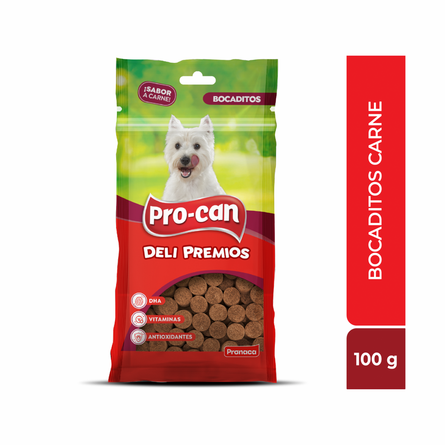 Snack Para Perros Deli Premios Bocaditos Carne PRO-CAN 100 G