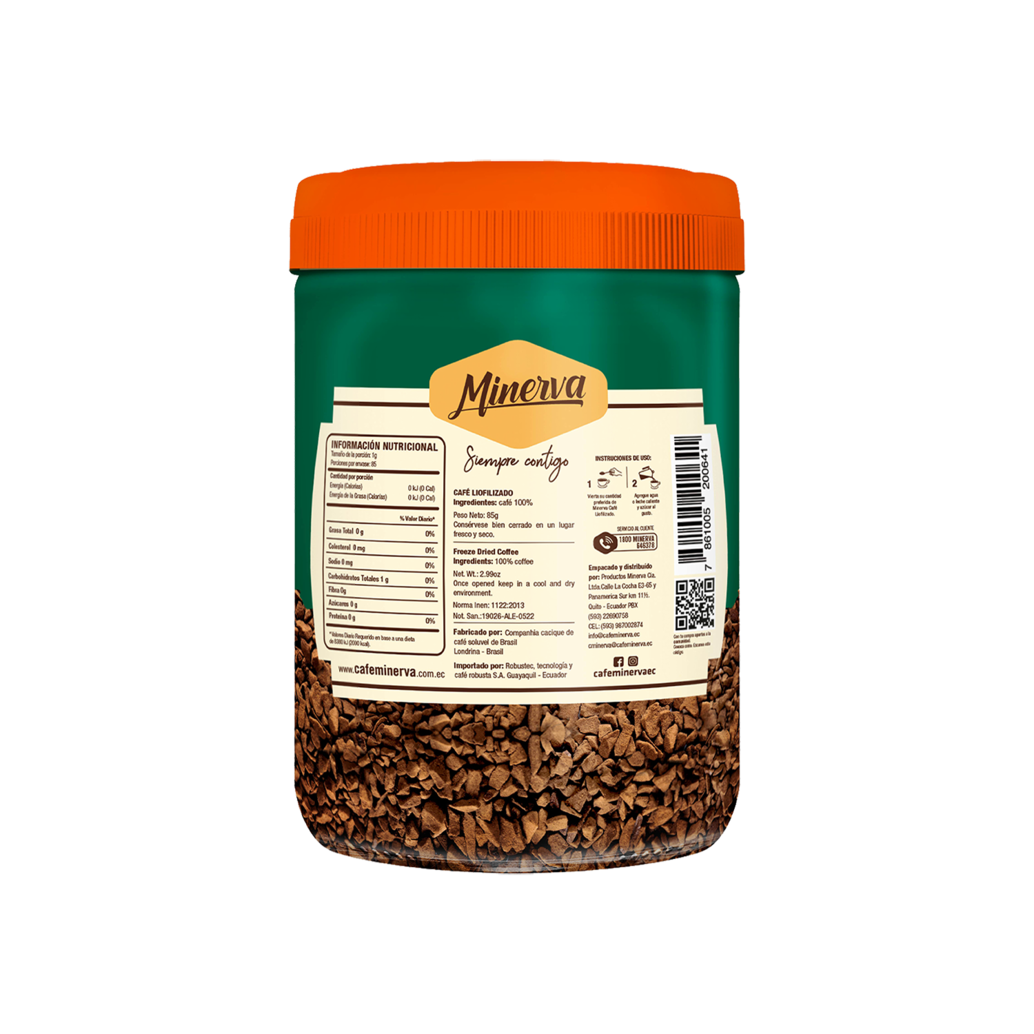 Café Instantáneo Liofilizado MINERVA 85 G