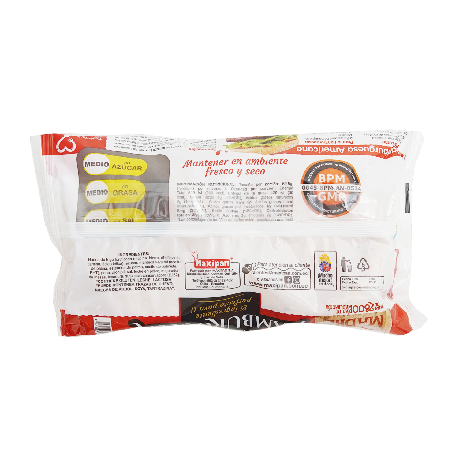 Pan Para Hamburguesa MAXIPAN 125 G