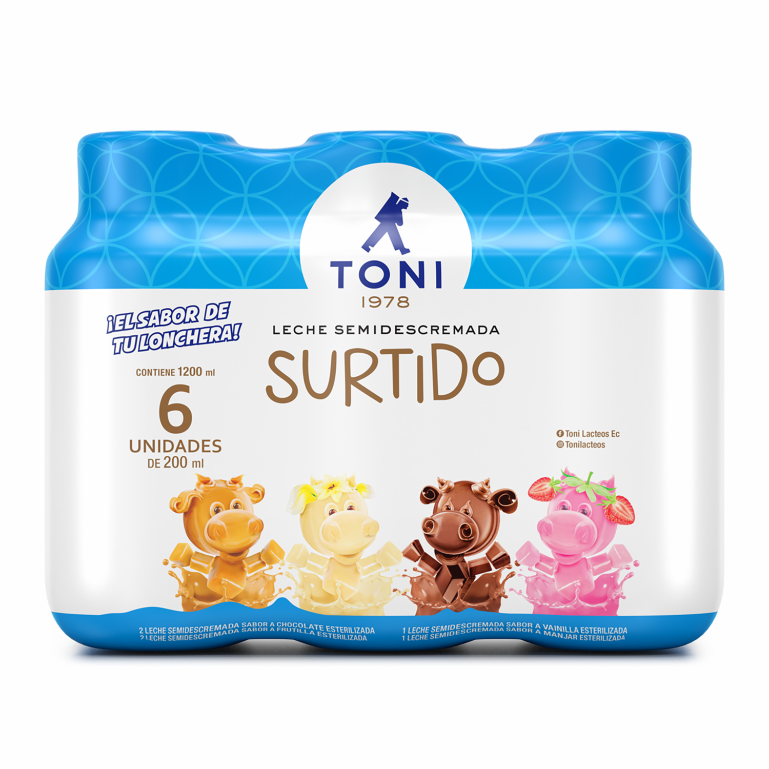 Leche Saborizada Sabores Surtidos TONI 6 X 200 Ml