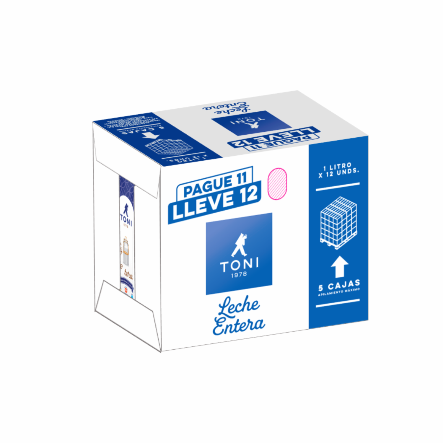 Leche Entera Pague 11 Y Lleve 12 TONI 12 X 1000 Ml