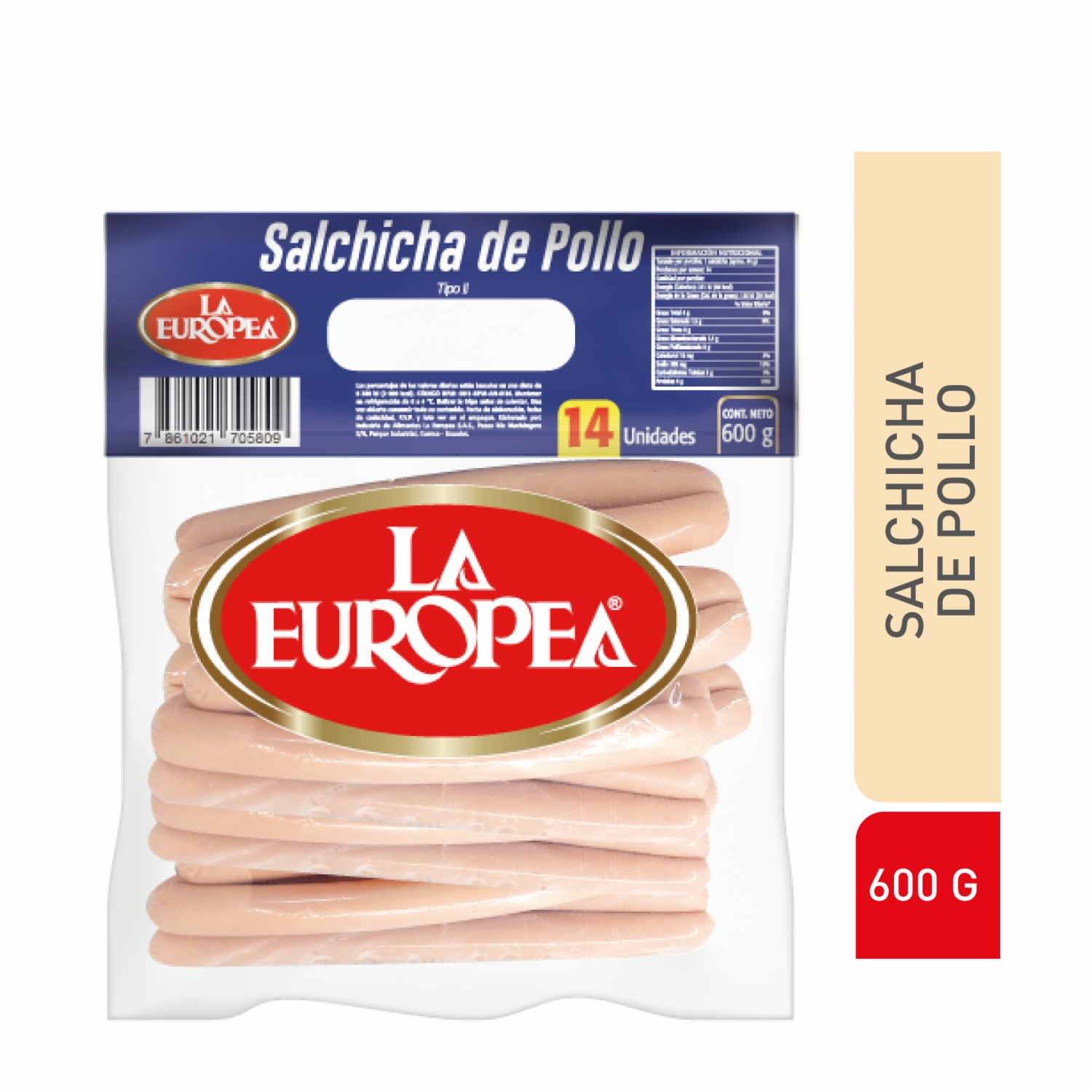 Salchicha De Pollo LA EUROPEA 600 G