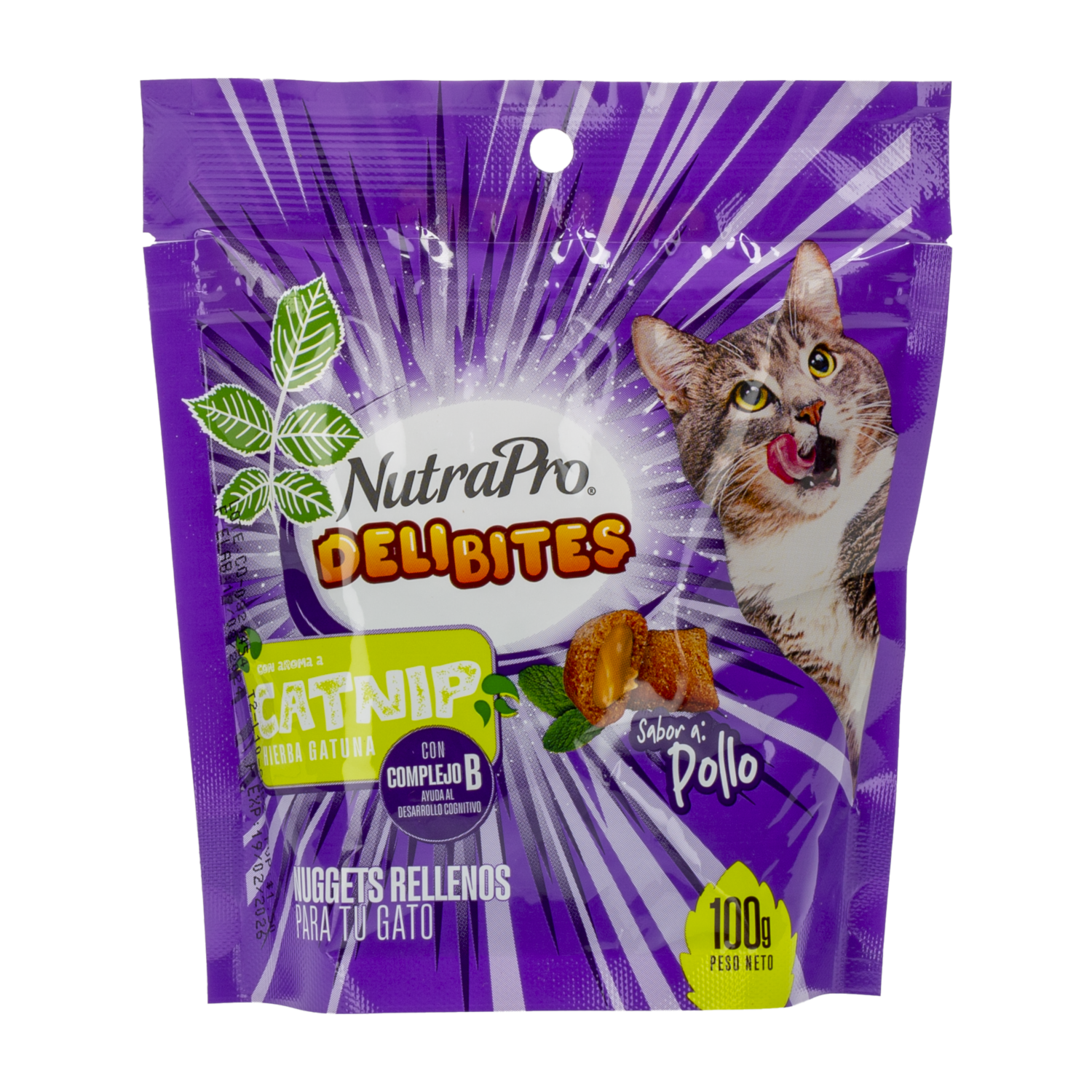 Snack Para Gatos Nuggets De Pollo Con Catnip NUTRAPRO 100 G