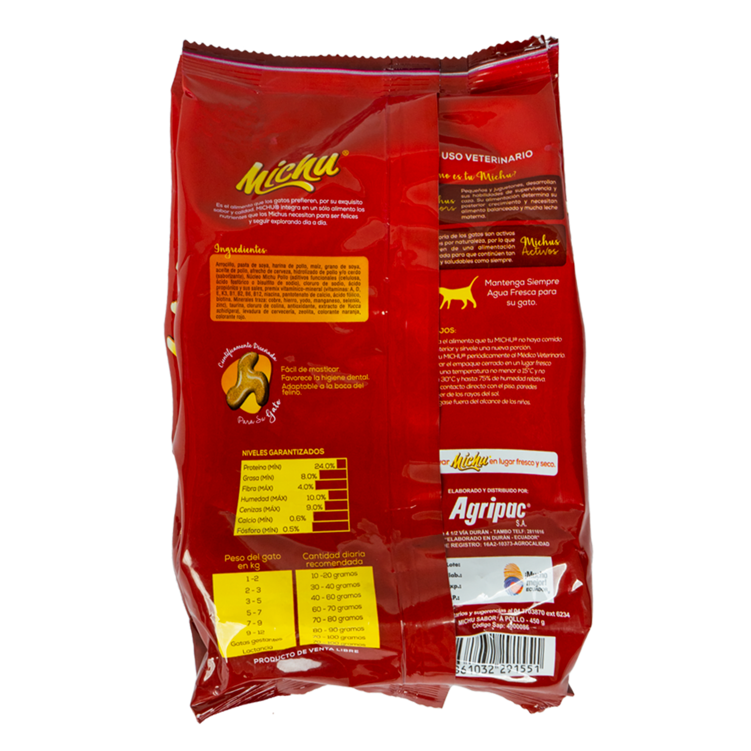 Alimento Para Gatos Adultos MICHU 450 G