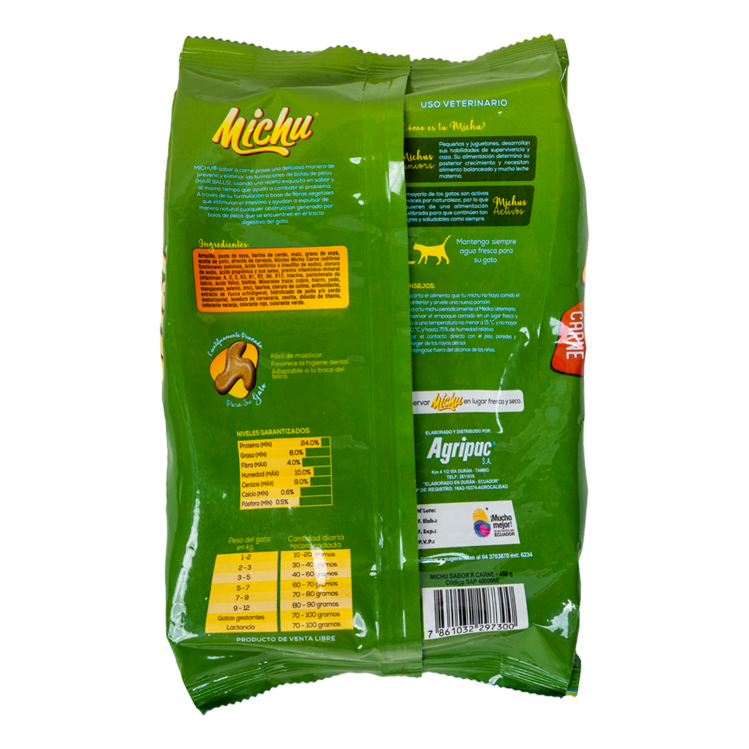 Alimento Para Gatos Adultos MICHU 450 G