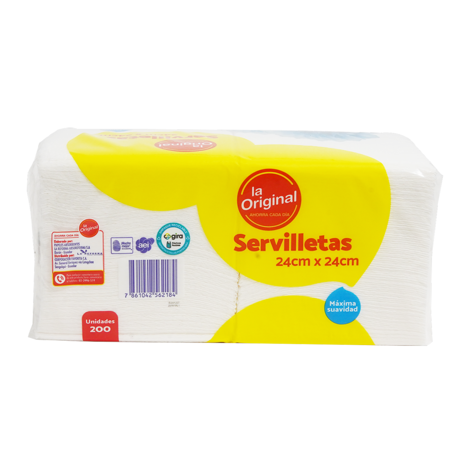 Servilleta 24 X 24 Cm LA ORIGINAL Por 200 Uds