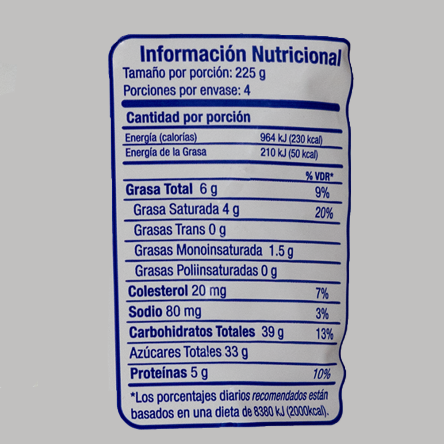 Bebida De Yogurt Sabor A Durazno En Funda LA ORIGINAL 900 G