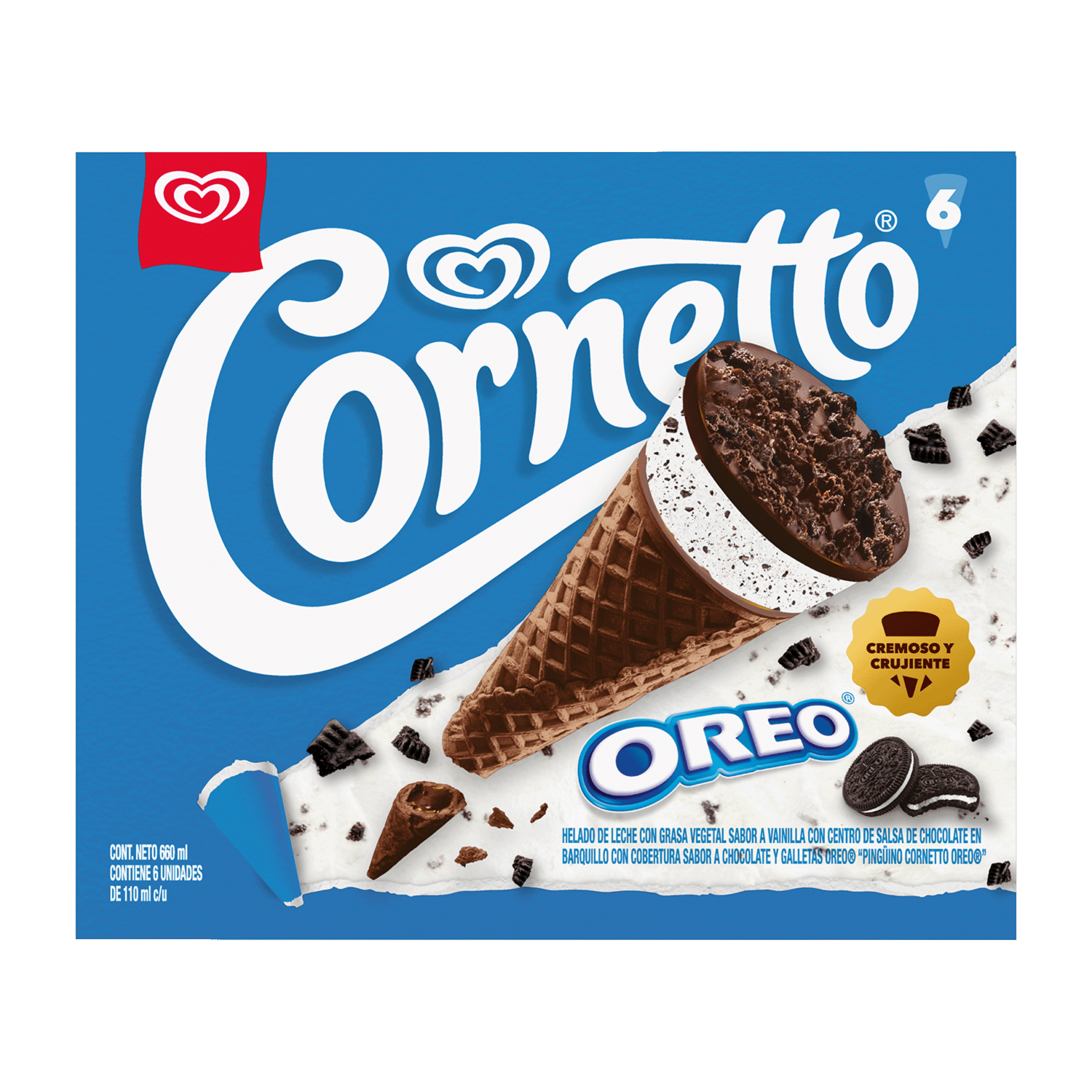 Helado Cornetto Oreo Pack PINGÜINO 6 X 110 Ml