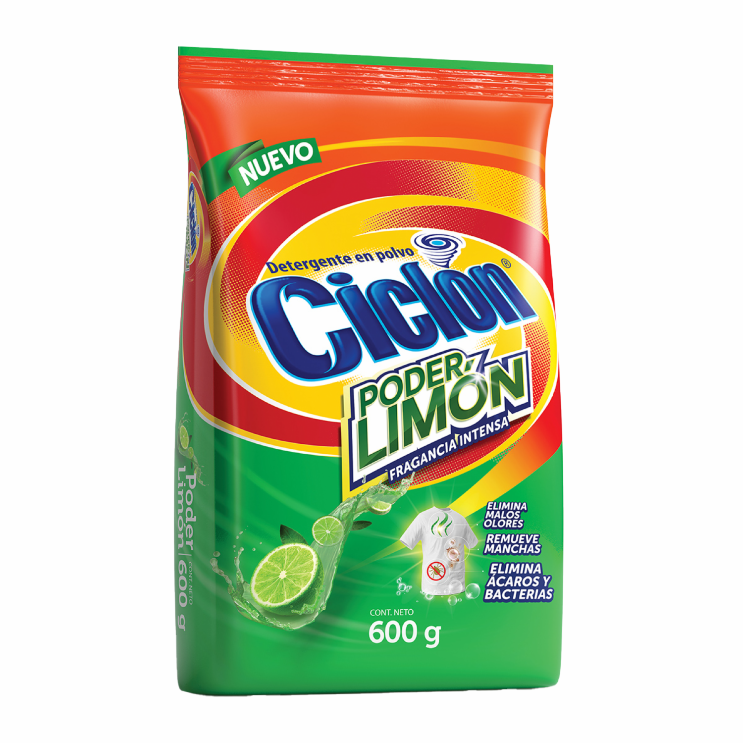 Detergente En Polvo Poder Limón CICLÓN 600 G