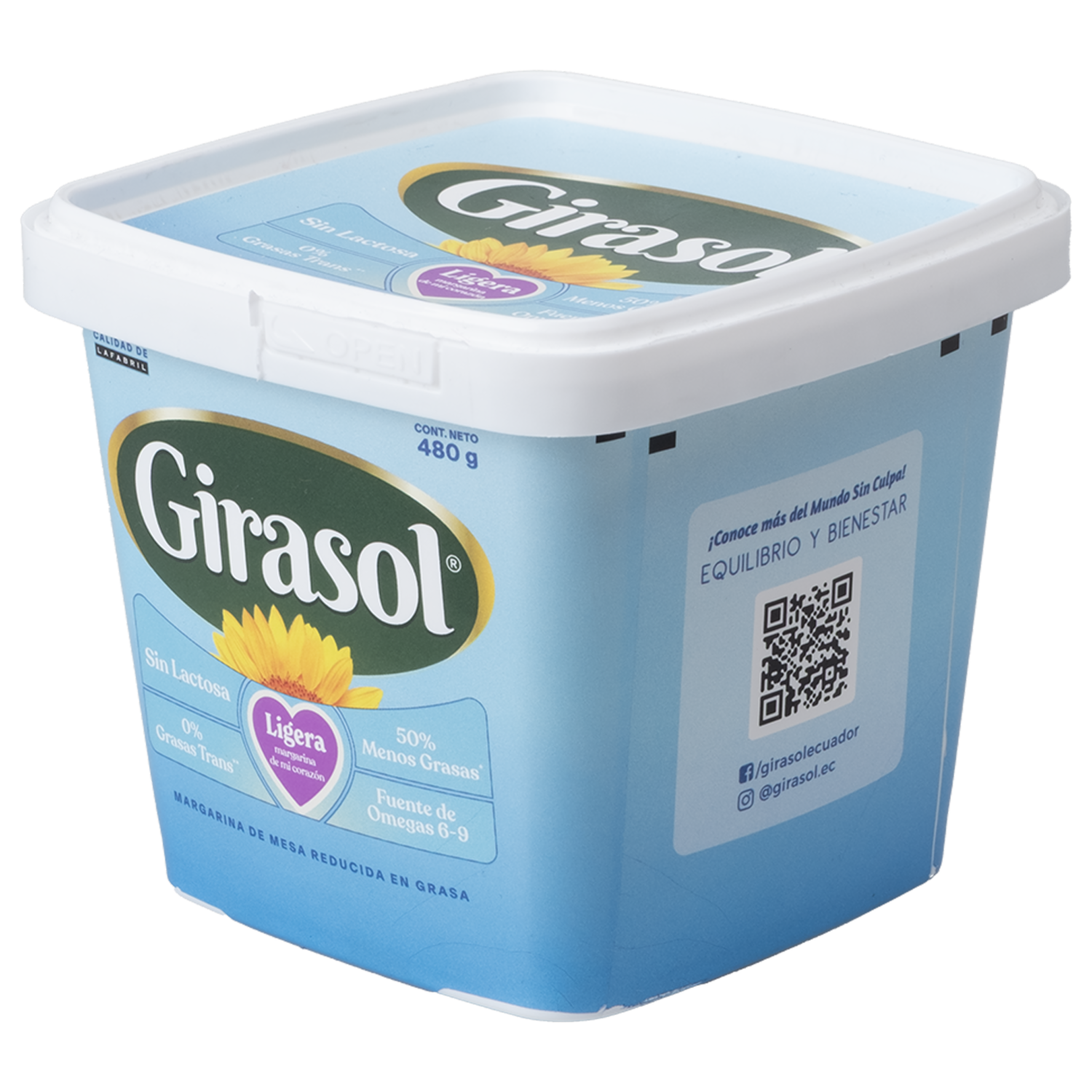 Margarina De Mesa Reducida En Grasa GIRASOL 480 G