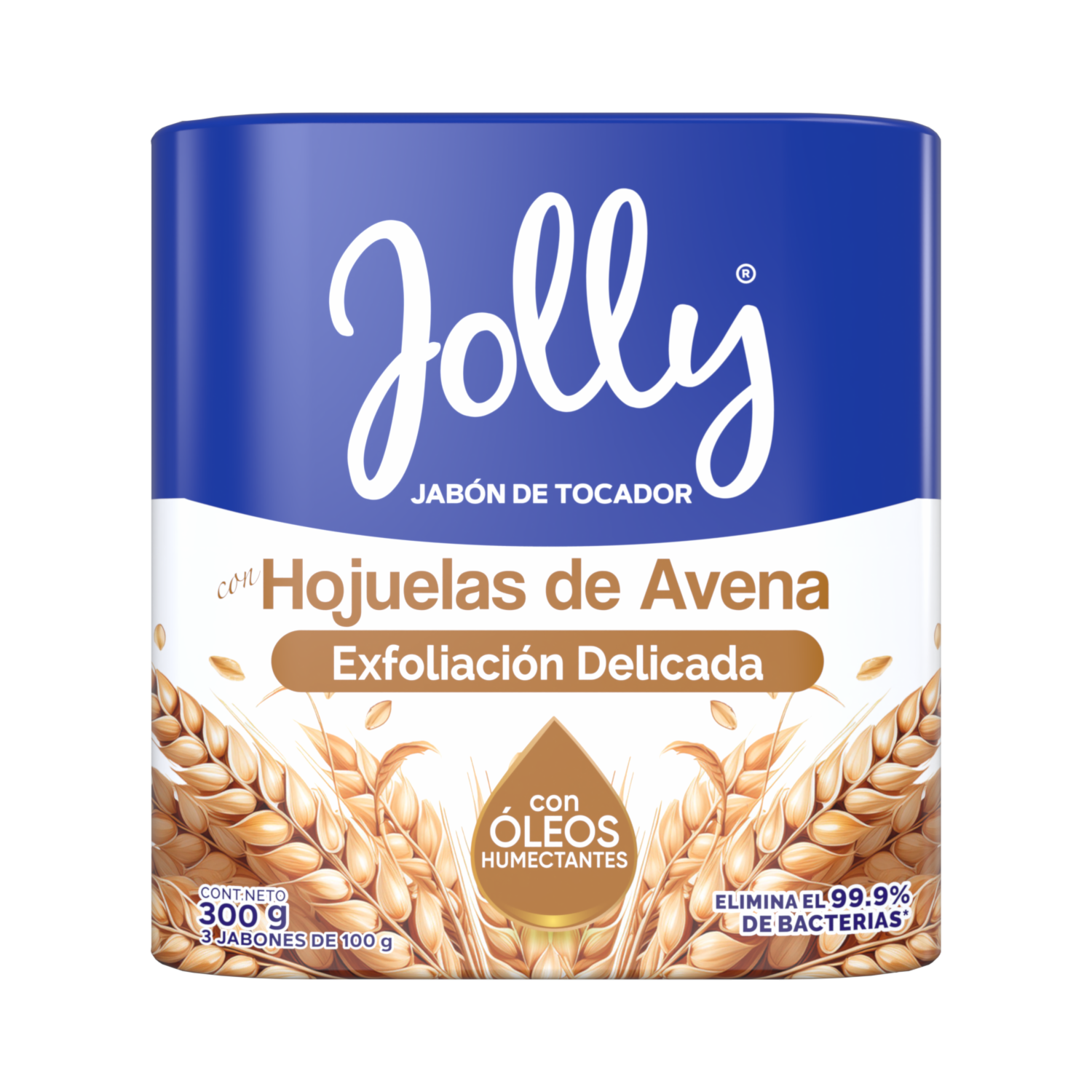 Jabón De Tocador Exfoliación Delicada Con Hojuelas De Avena JOLLY 3 X 100 G