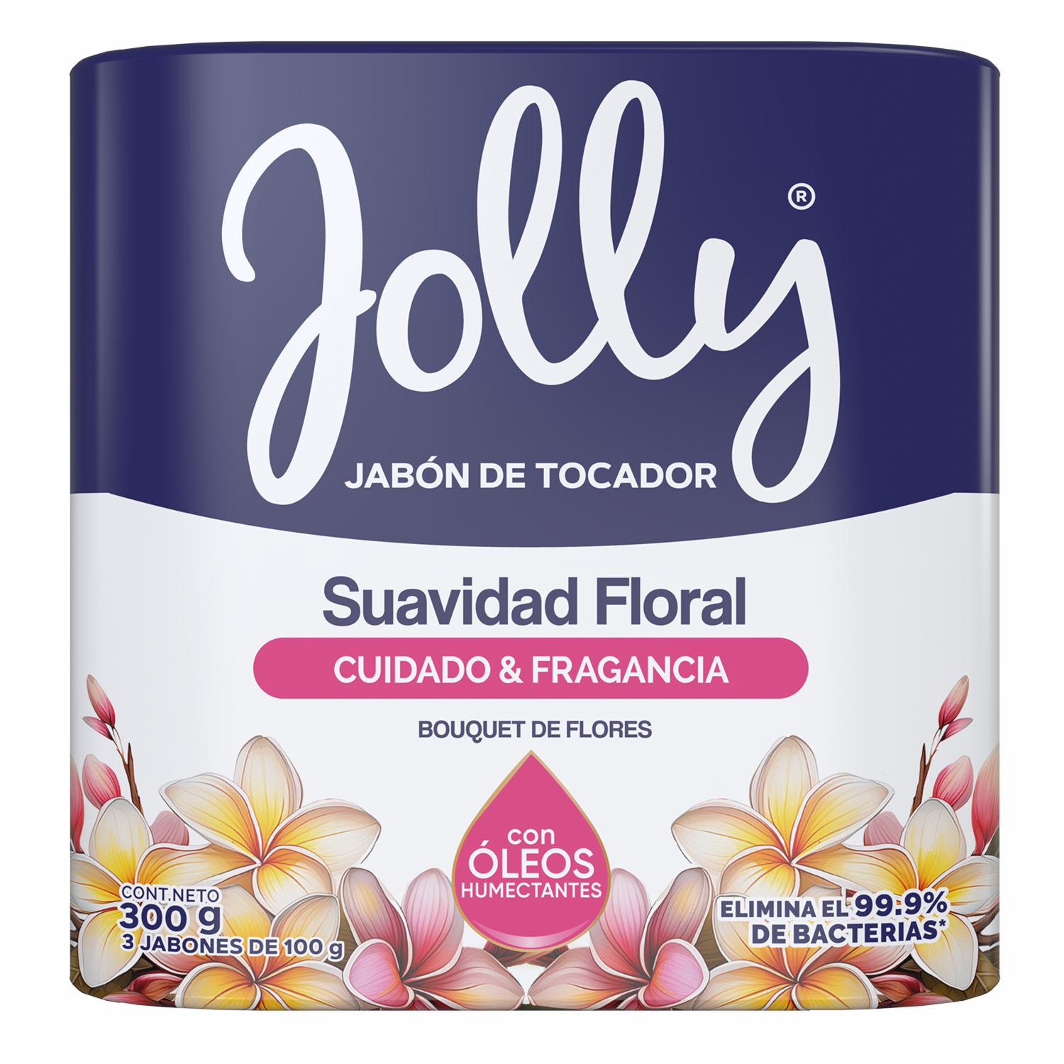 Jabón De Tocador Suavidad Floral Cuidado Y Fragancia JOLLY 3 X 100 G