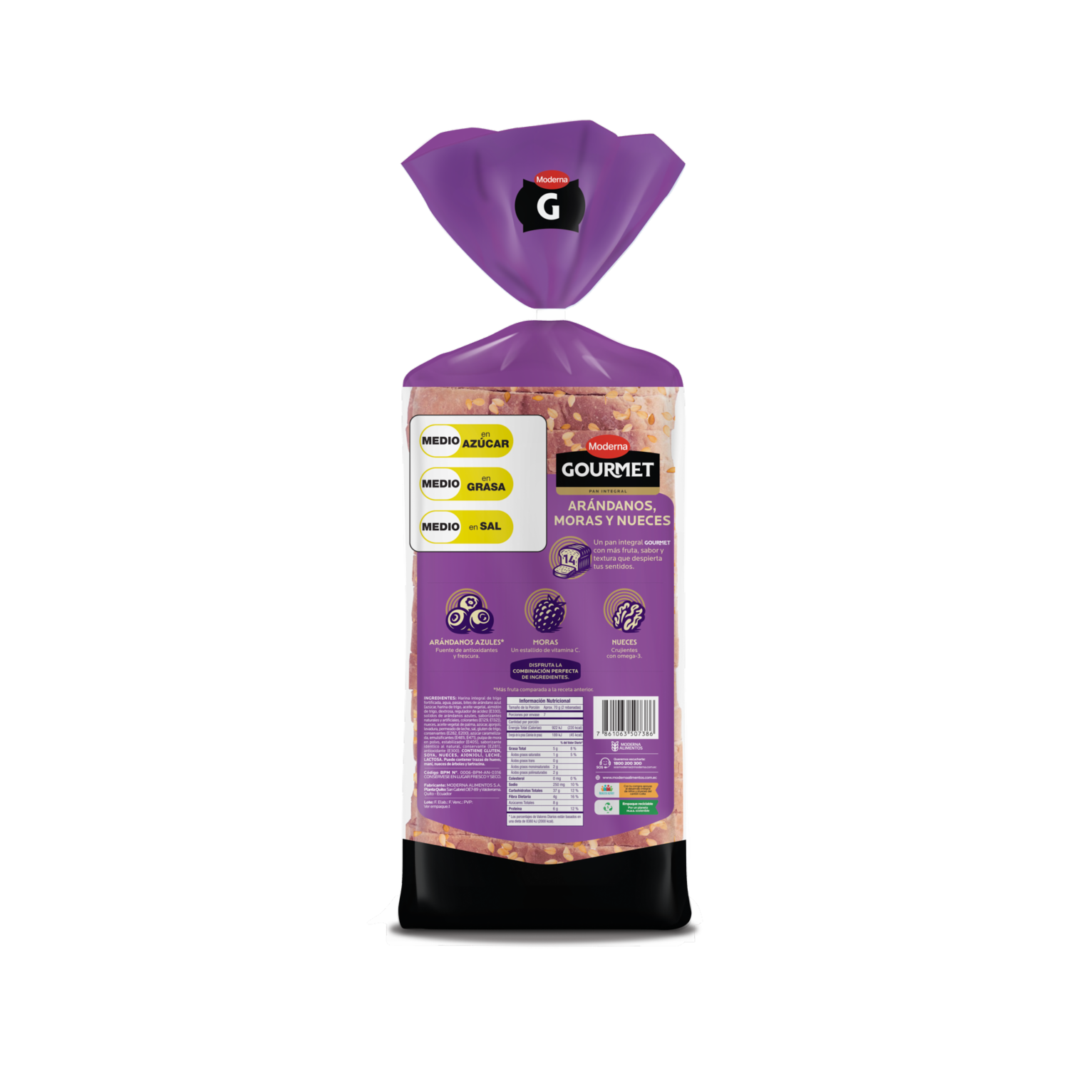 Pan Gourmet Molde Moras Y Nueces MODERNA 500 G