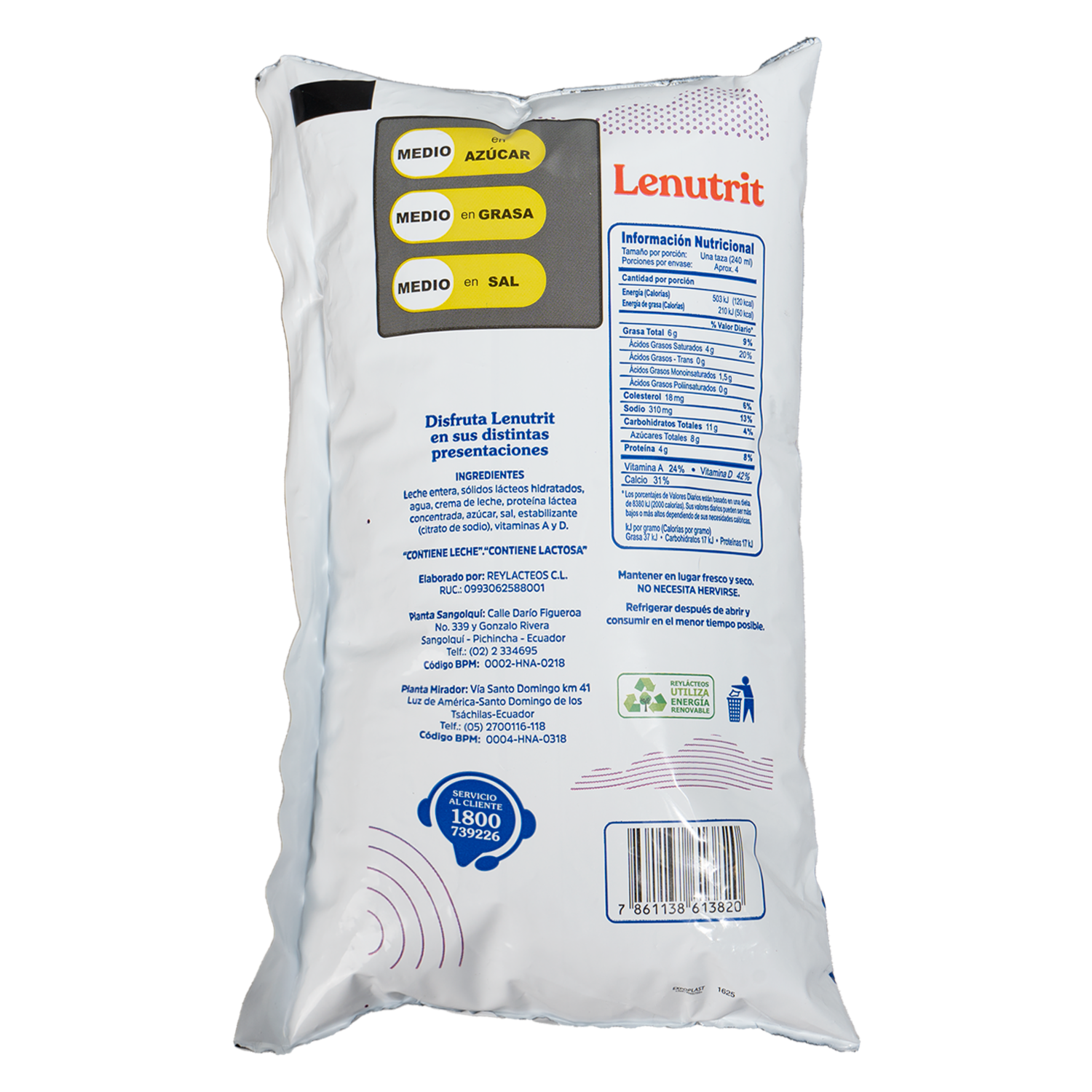 Leche Entera Con Crema Y Vitaminas LENUTRIT 990 Ml