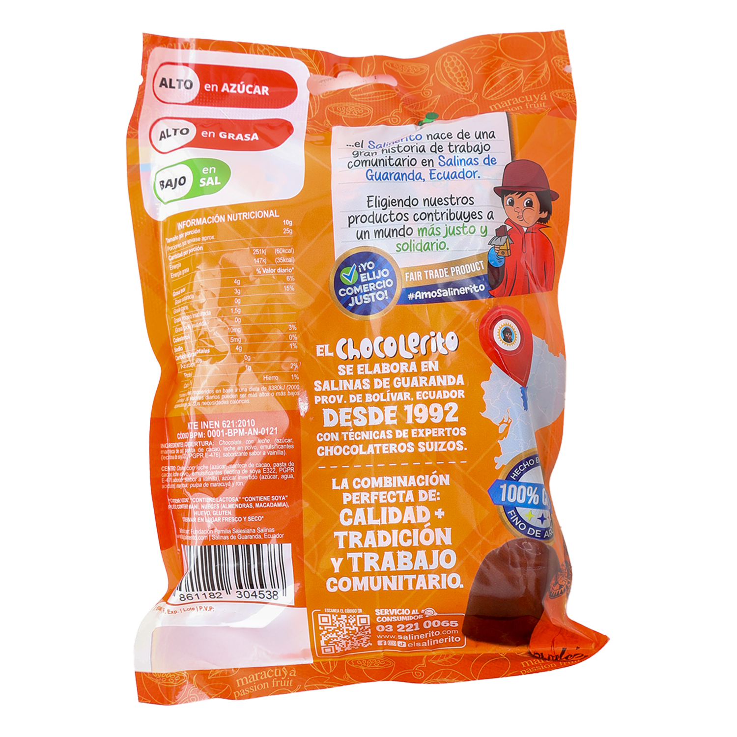 Bombones De Chocolate Con Leche Relleno De Maracuyá SALINERITO 250 G