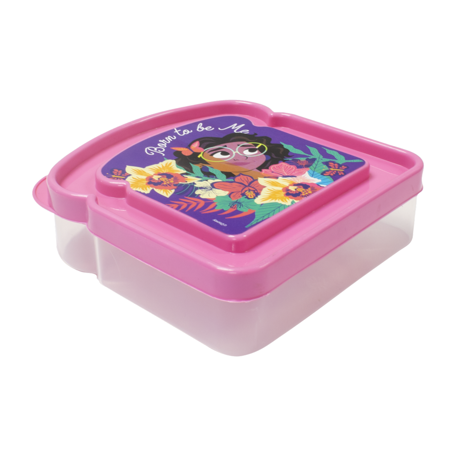 Recipiente Sanduchero Diseño Disney Encanto Color Rosado CASA PICA 13X12X4 Cm