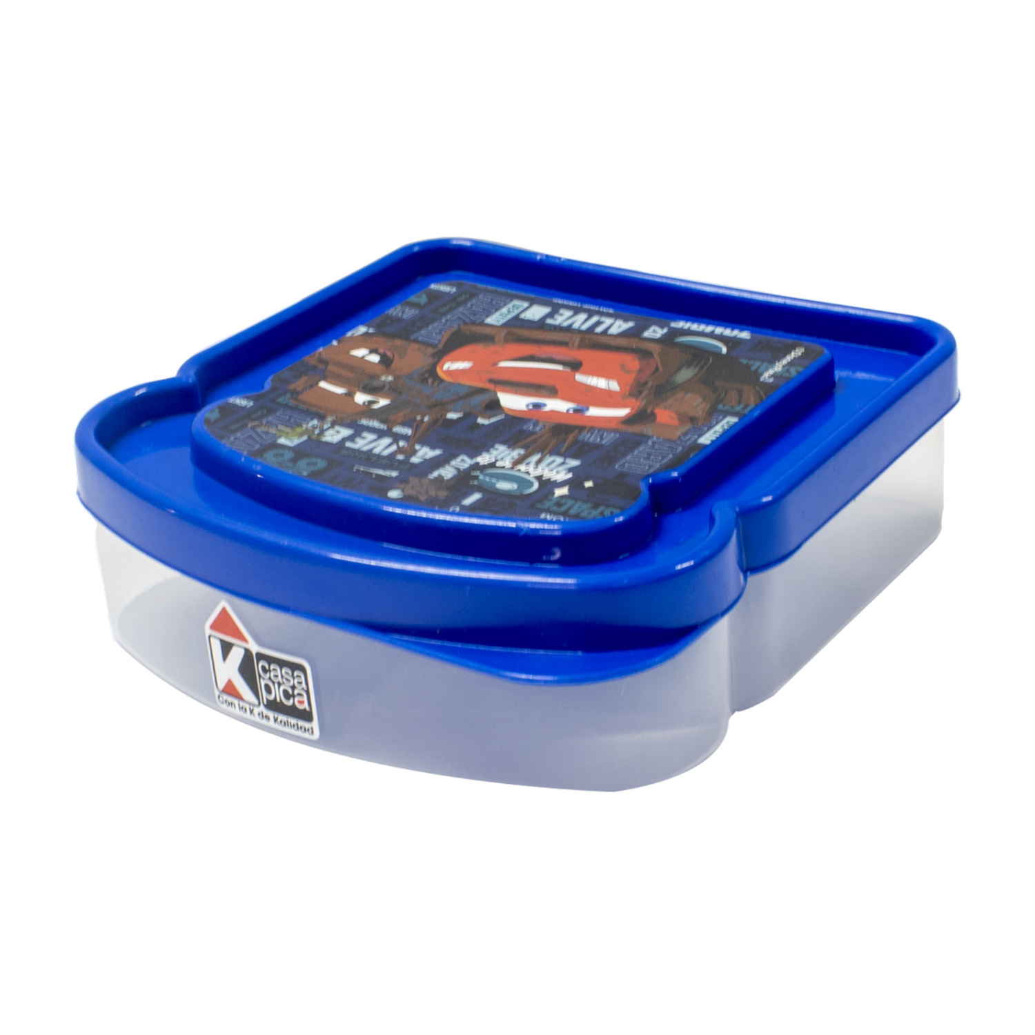 Recipiente Sanduchero Diseño Disney Cars Color Azul CASA PICA 13 X 12 X 4 Cm