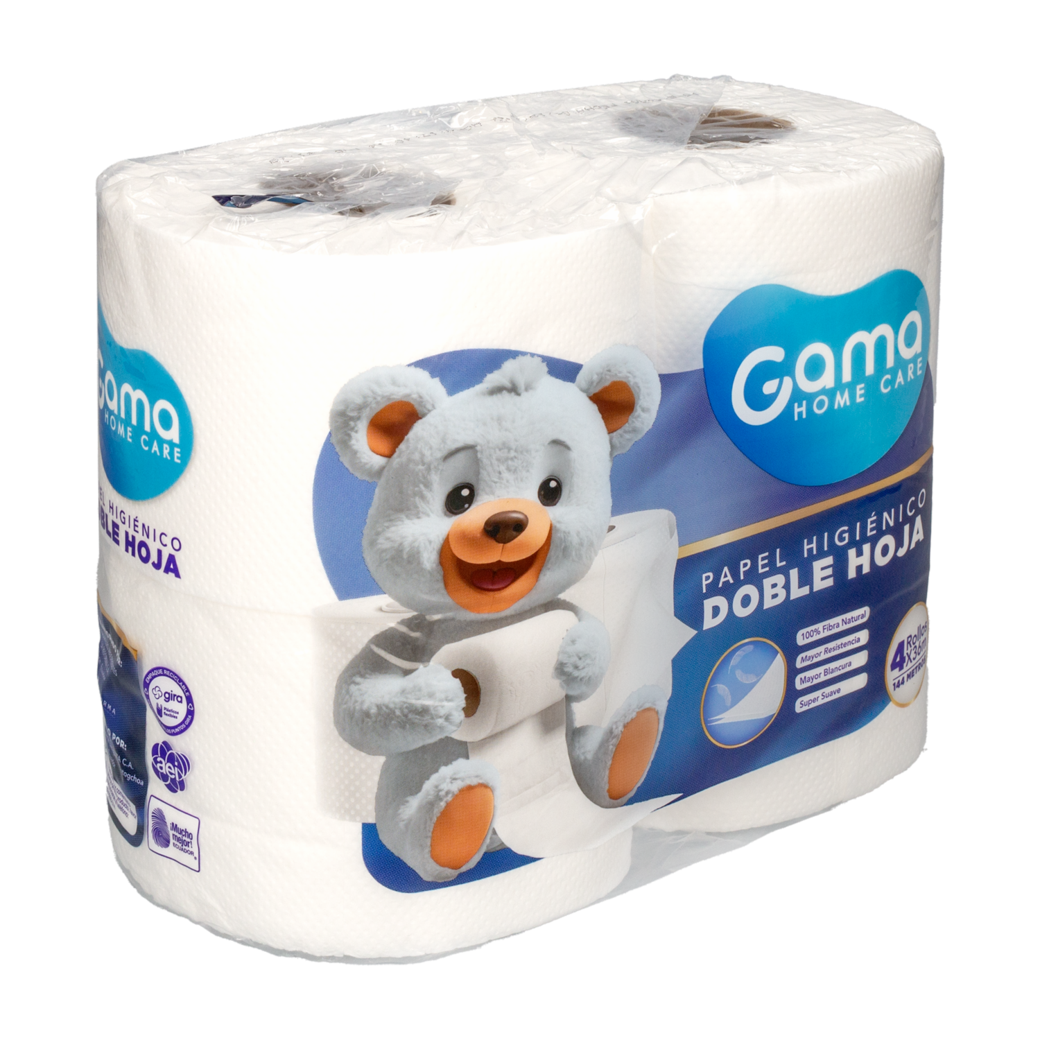 Papel Higiénico Doble Hoja GAMA 4 Rollos