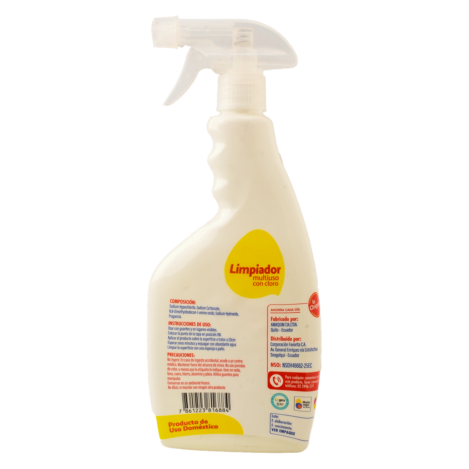 Limpiador En Spray Multiuso Con Cloro LA ORIGINAL 500 Ml
