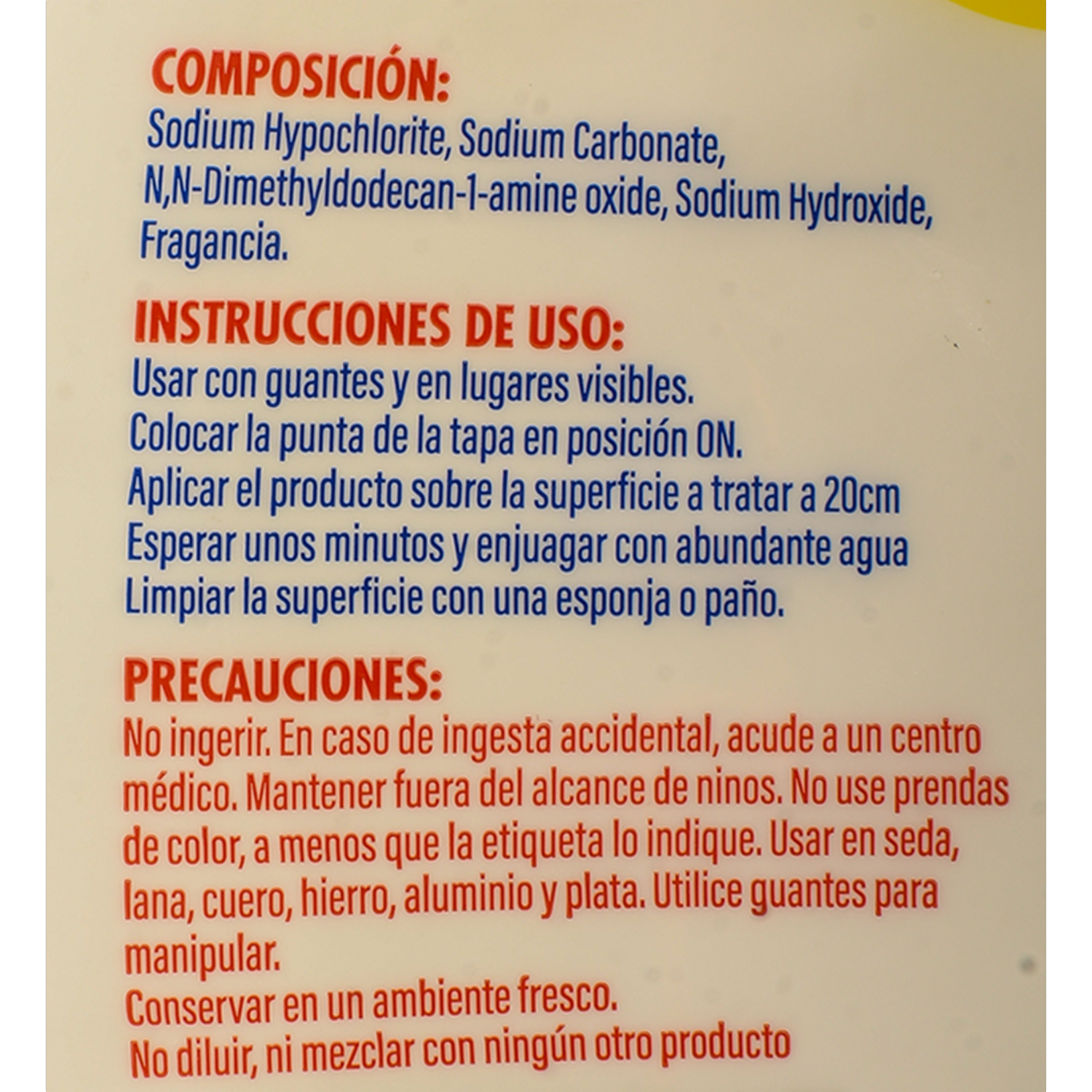 Limpiador En Spray Multiuso Con Cloro LA ORIGINAL 500 Ml