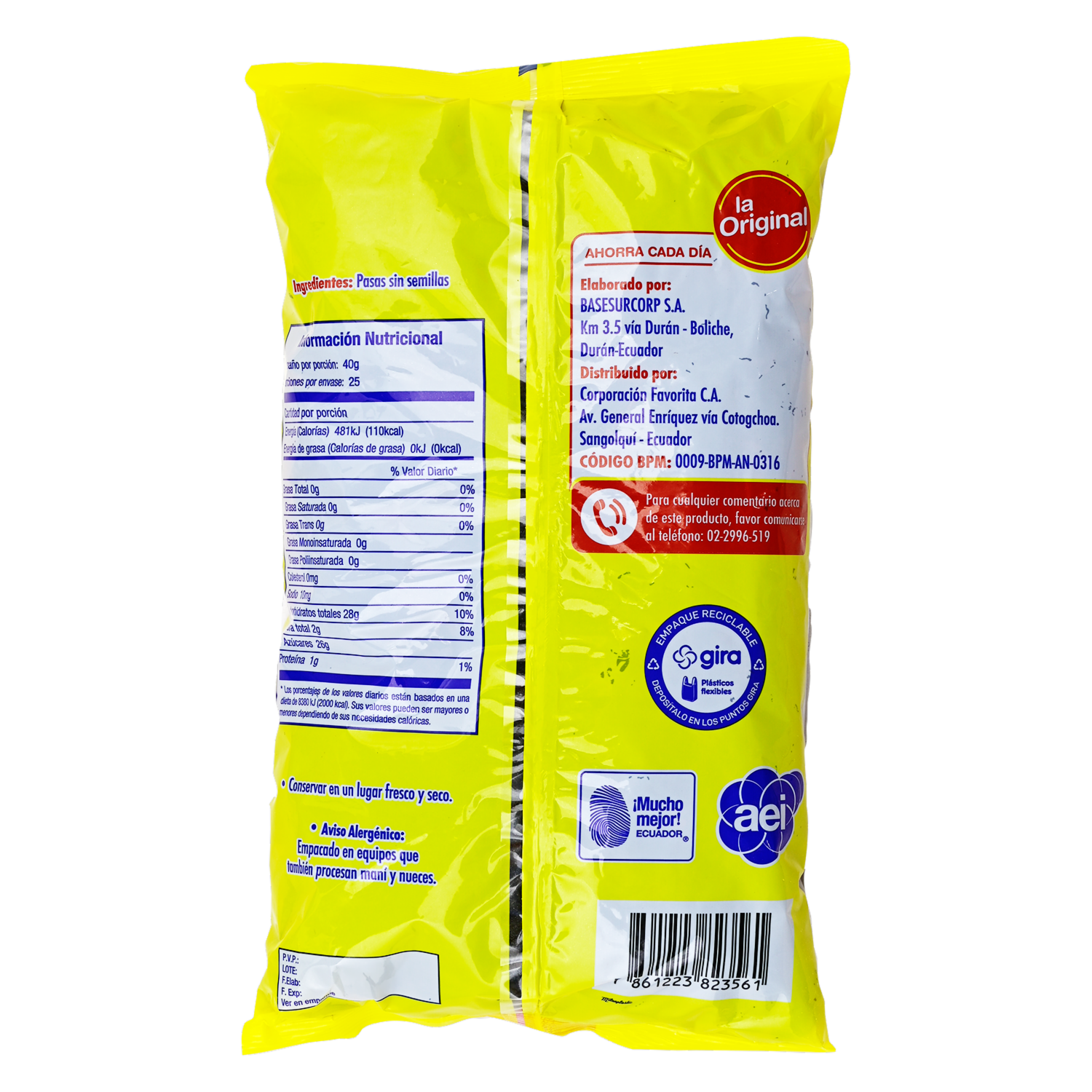Pasas 100% Natural LA ORIGINAL 1000 G