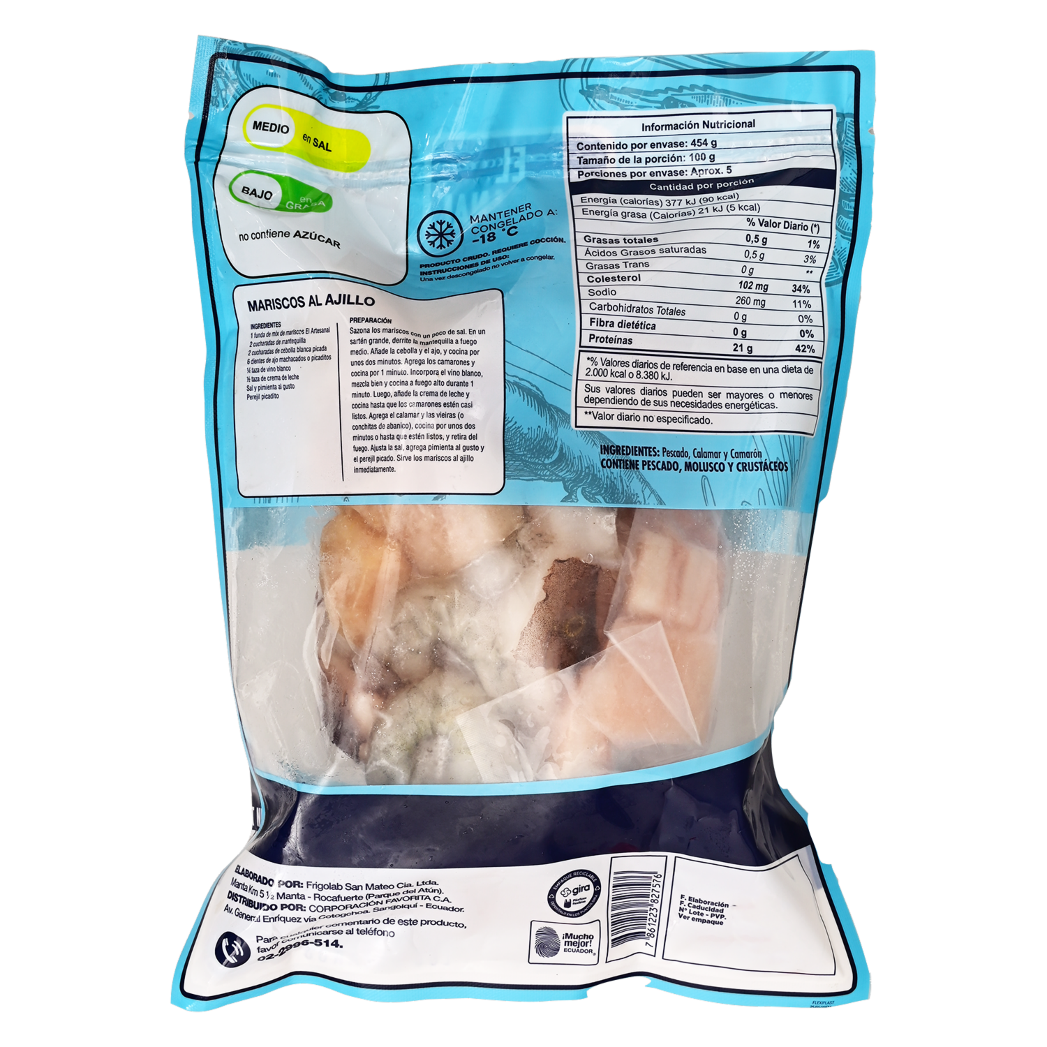 Mix De Mariscos Congelados EL ARTESANAL 454 G