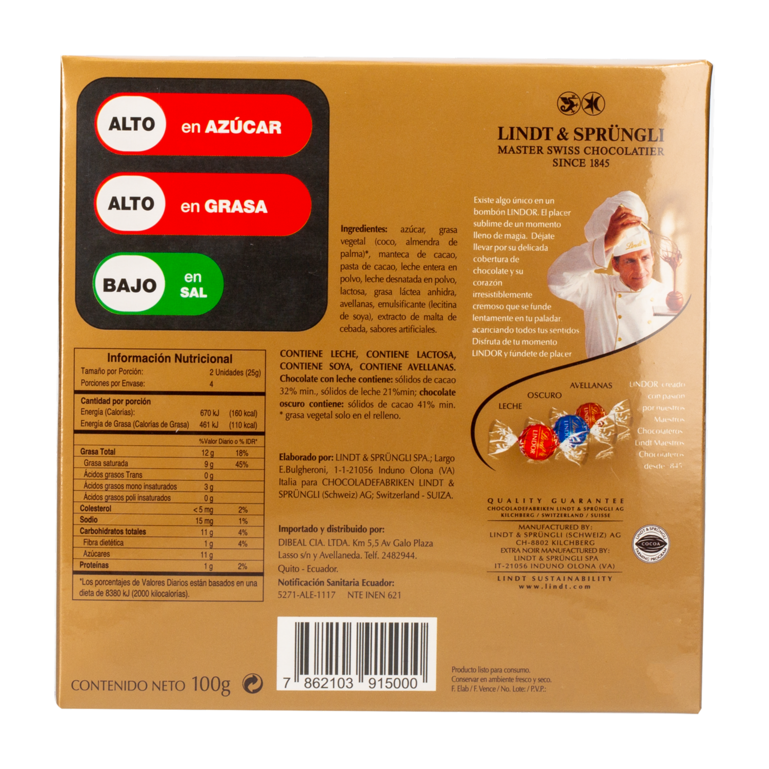Chocolate Trufas Surtido LINDT 100 G