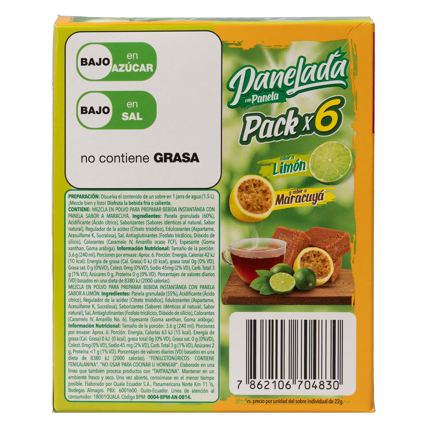 Té En Polvo Mix Maracuyá Y Limón PANELADA 6 X 22 G