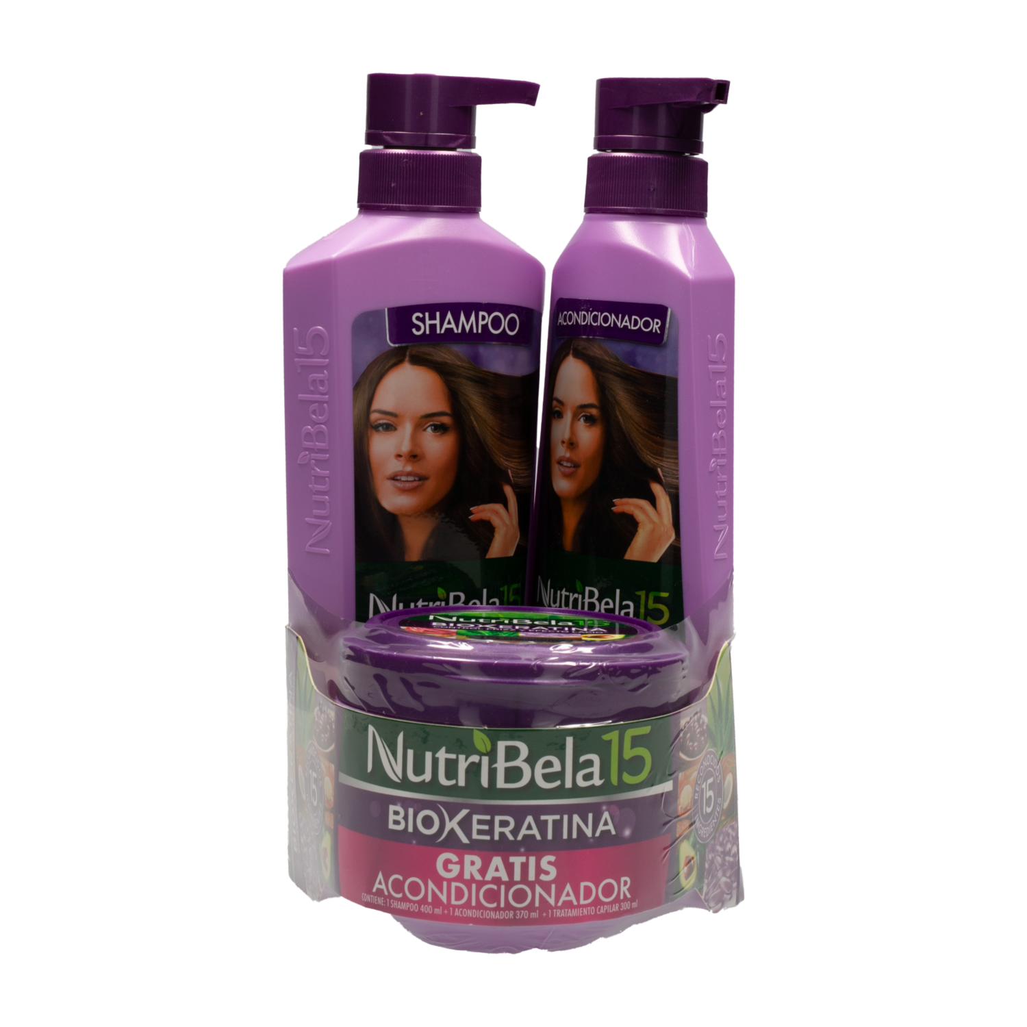 Kit Capilar Shampoo Mas Tratamiento Gratis Acondicionador Bioketarina NUTRIBELA 1070 Ml