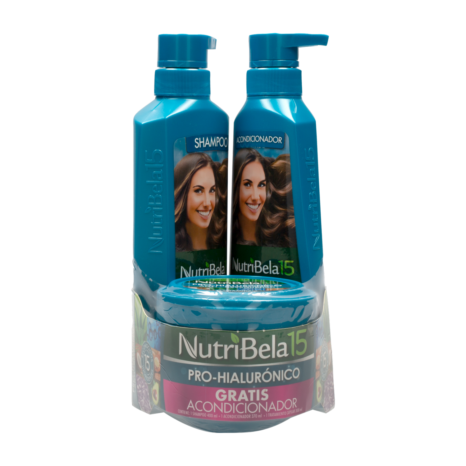 Kit Capilar Shampoo Mas Tratamiento Gratis Acondicionador Pro-Hialuronico NUTRIBELA 1070 Ml