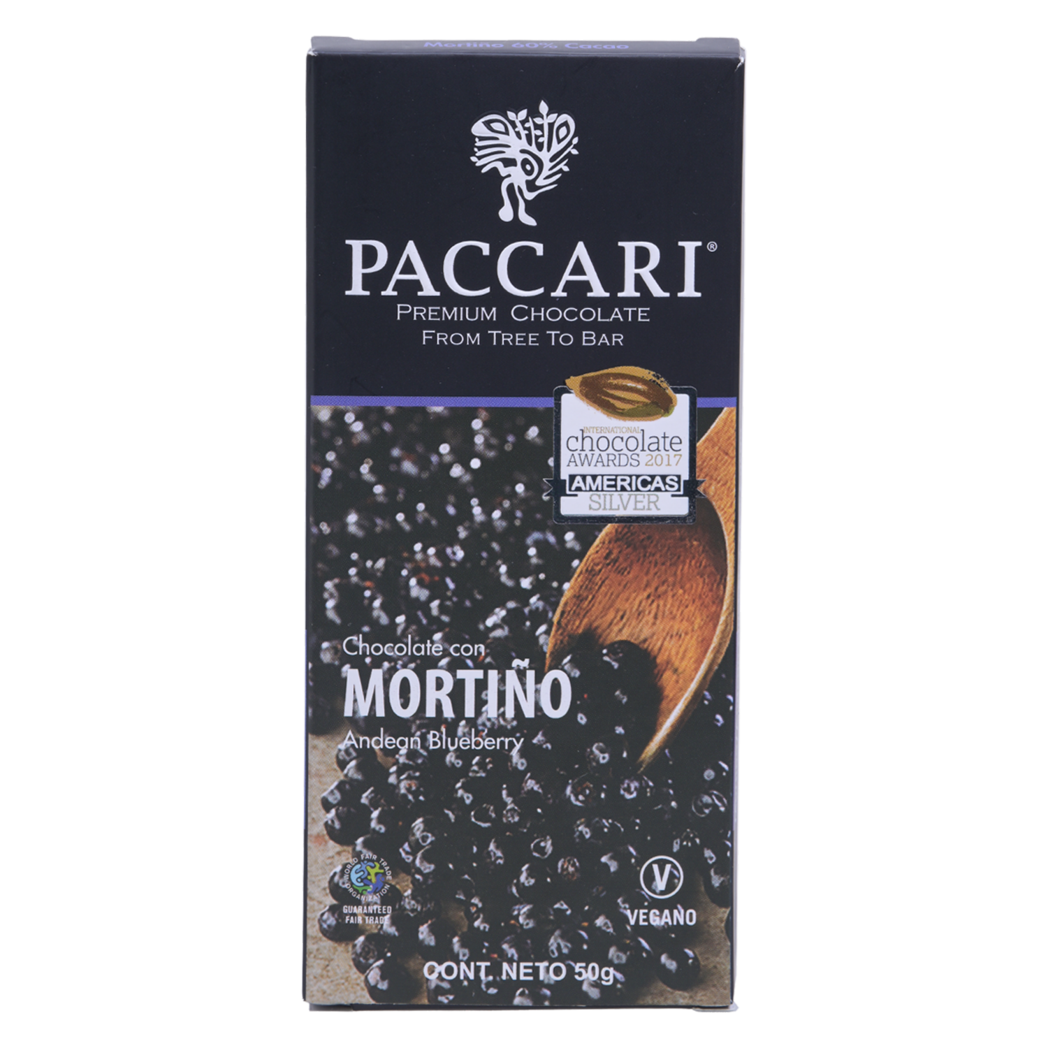 Chocolate Con Mortiño PACCARI 50 G