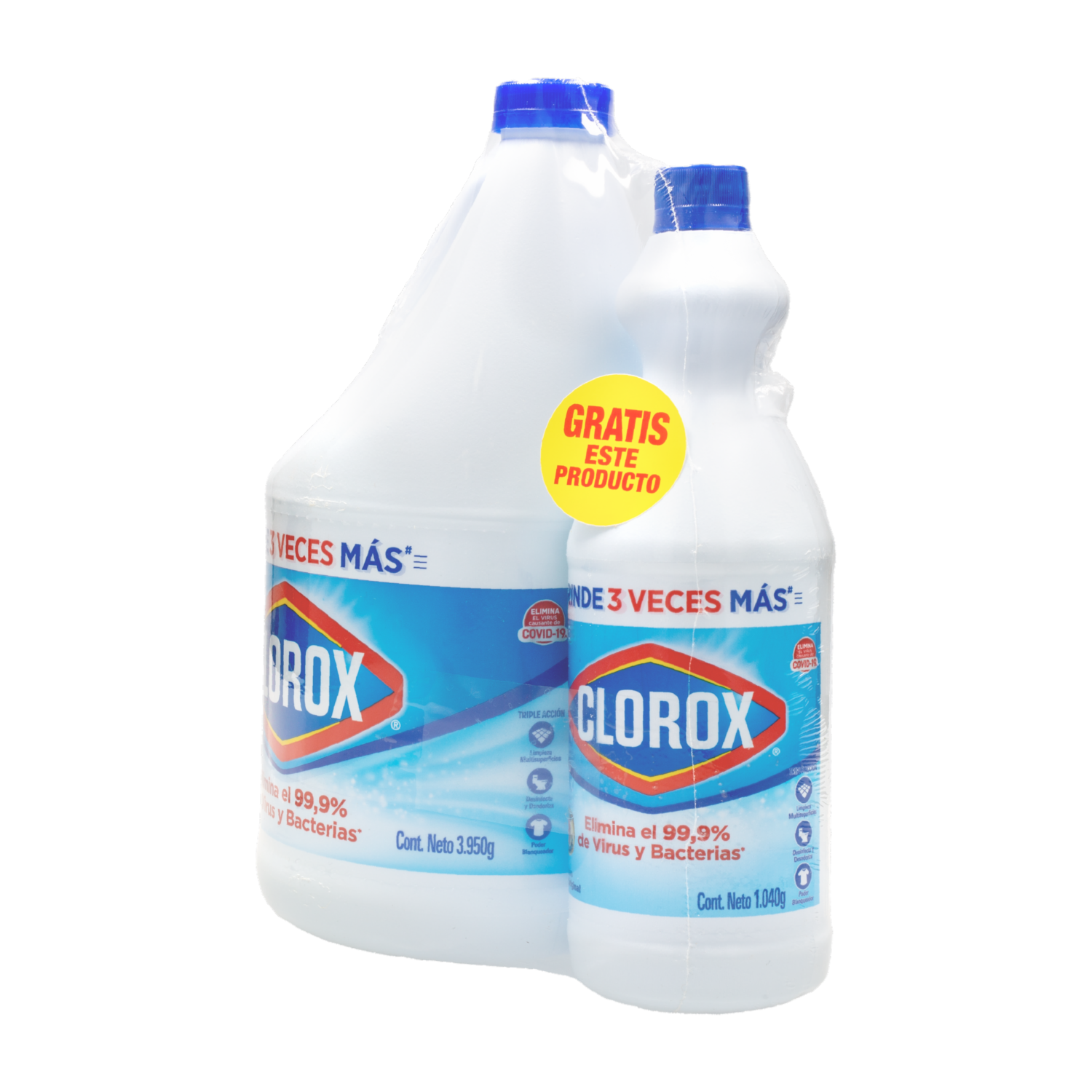 Cloro Líquido Original Rinde 3 Veces Más CLOROX Pack X 2 Uds