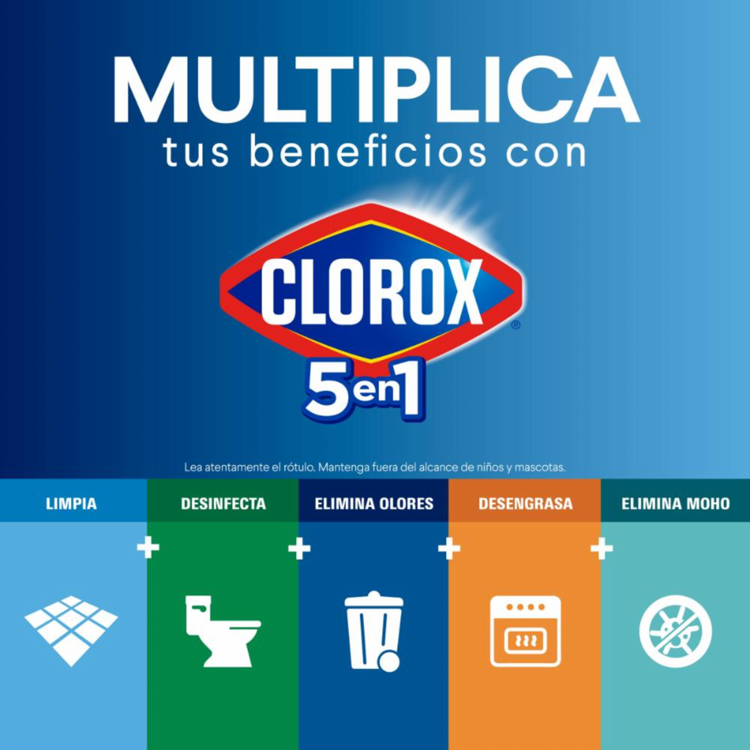 Cloro Liquido 5 En 1 Original CLOROX Sachet X160 G