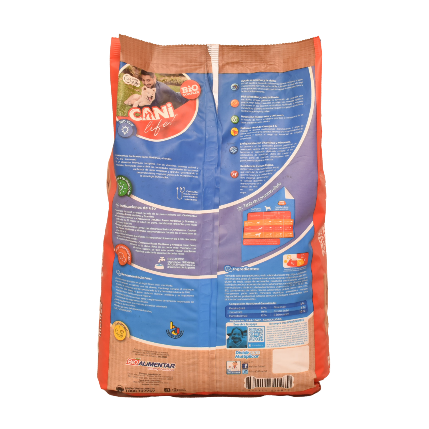 Alimento Para Perros Cachorros De Razas Medianas Y Grandes CANIMENTOS 2 Kg