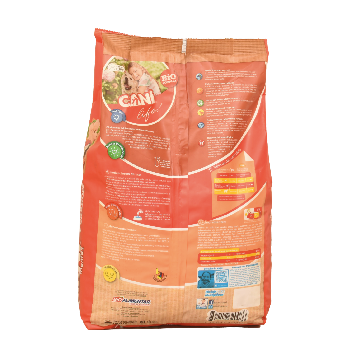 Alimento Para Perros Adultos De Razas Medianas Y Grandes CANIMENTOS 2 Kg