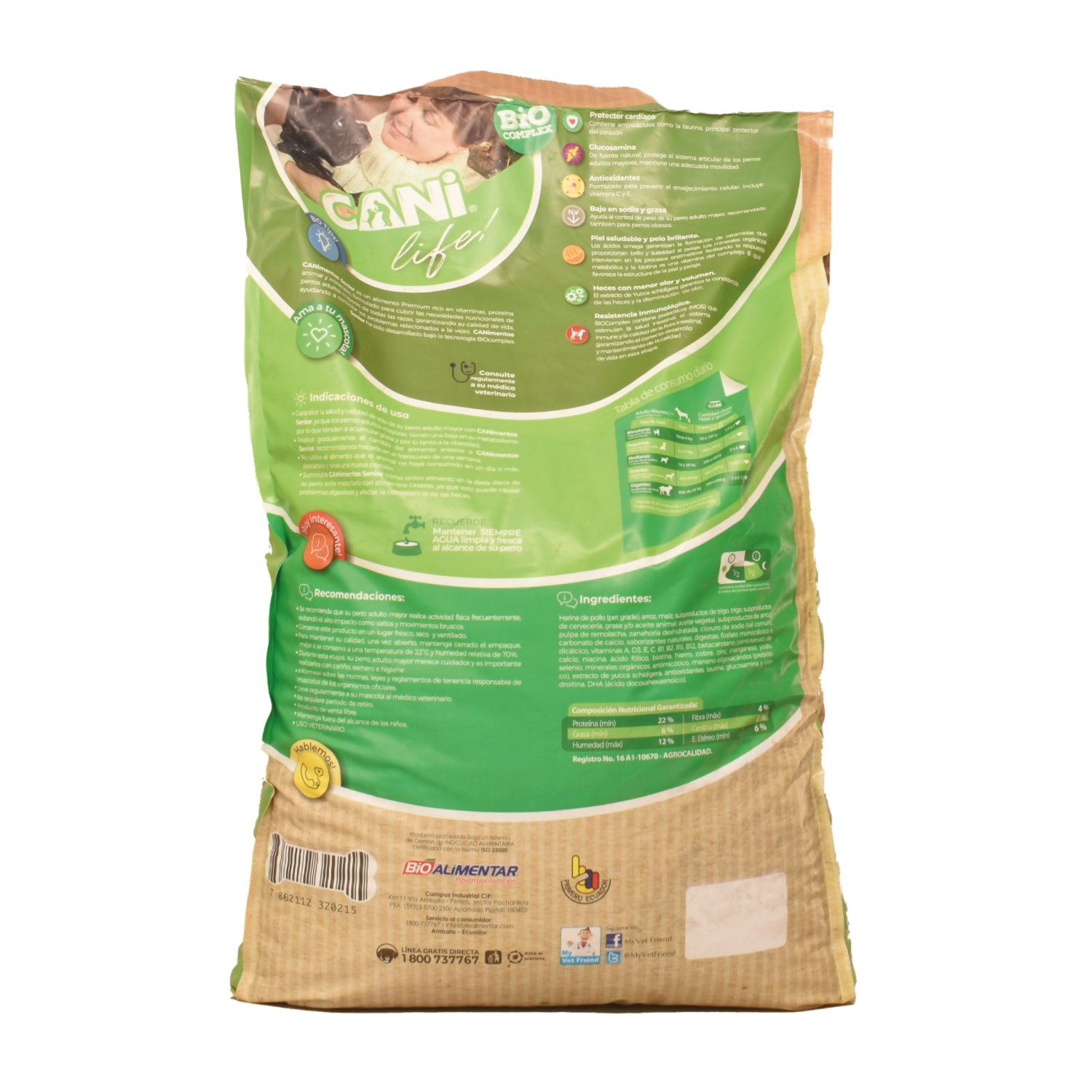 Alimento Para Perros Edad Dorada Senior 7+ Todas Las Razas CANIMENTOS 15 Kg