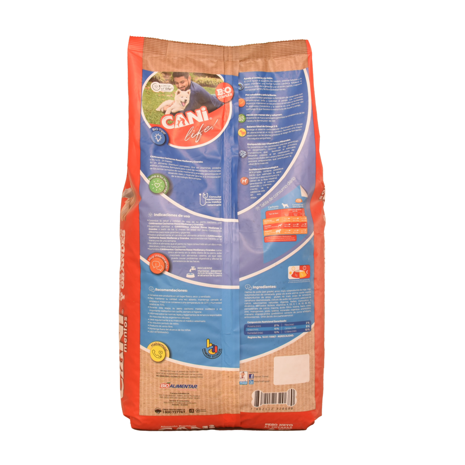 Alimento Para Perros Cachorros De Razas Medianas Y Grandes CANIMENTOS 4 Kg