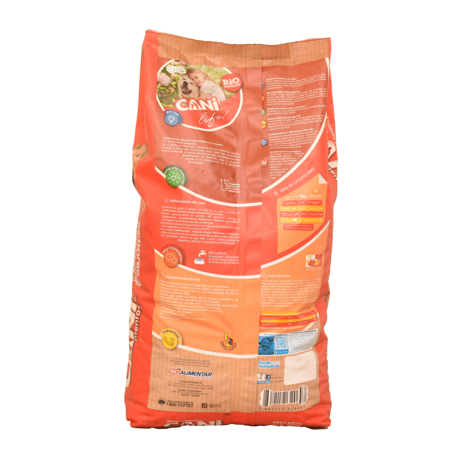 Alimento Para Perros Adultos De Razas Medianas Y Grandes CANIMENTOS 4 Kg