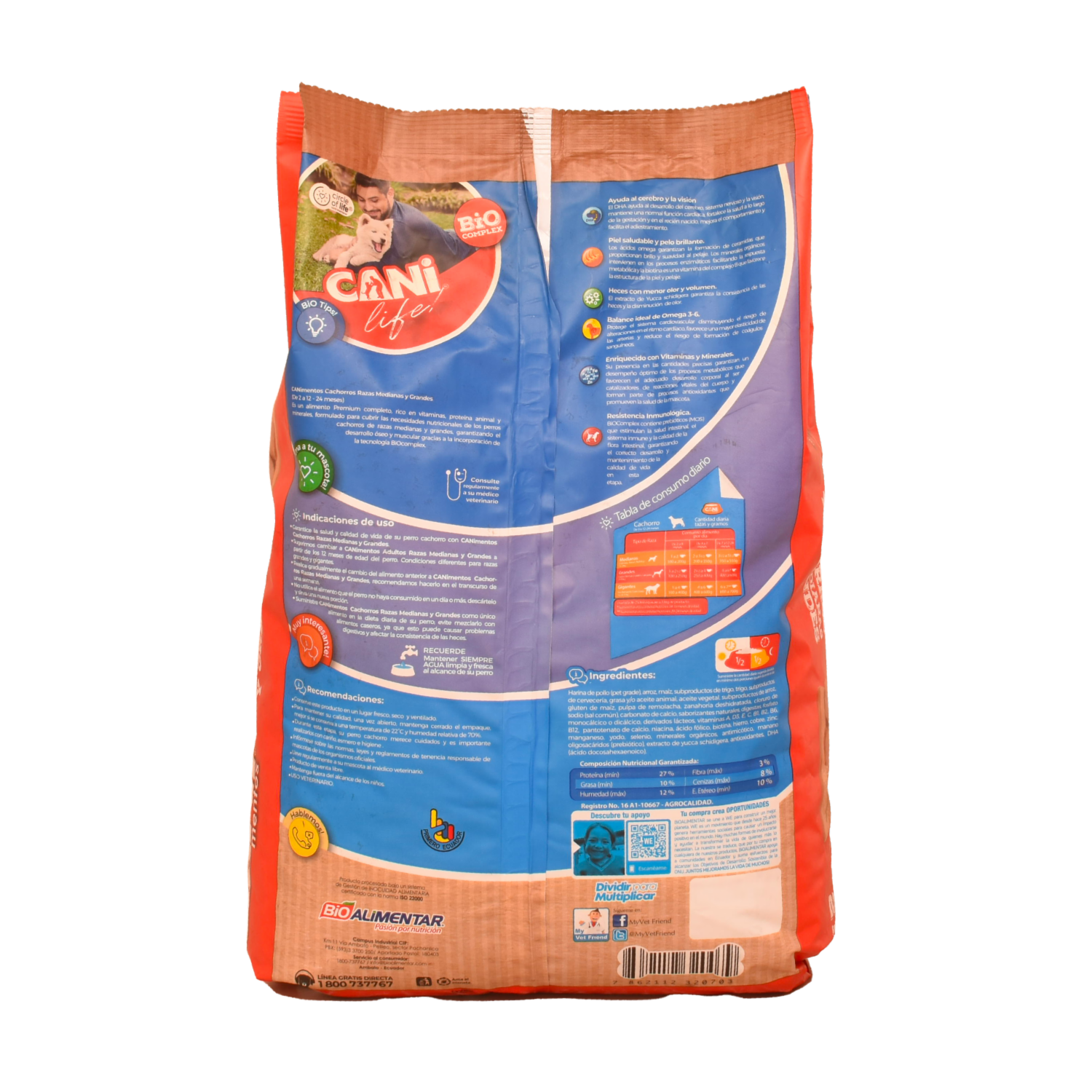 Alimento Para Perros Cachorros De Razas Medianas Y Grandes CANIMENTOS 9 Kg