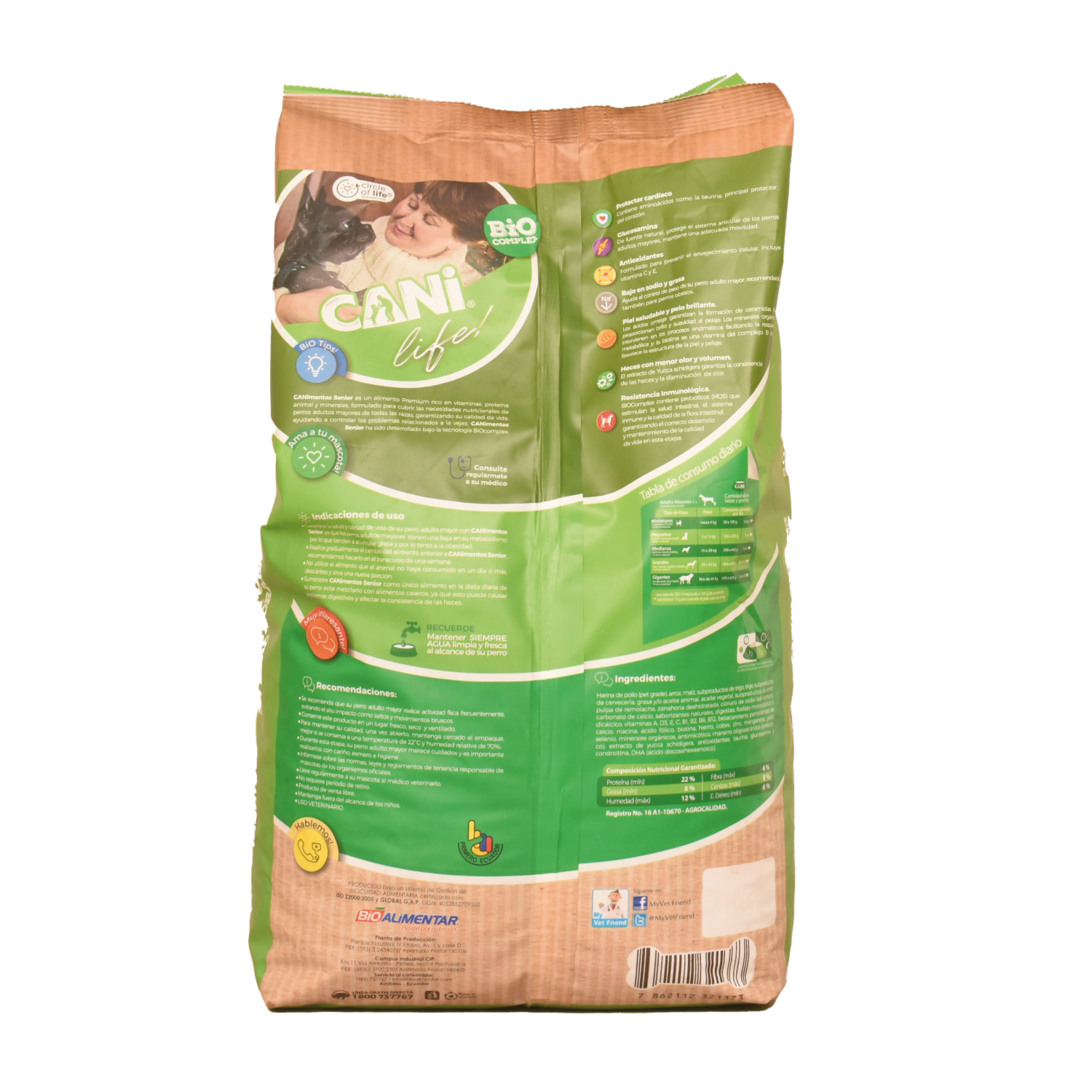 Alimento Para Perros Edad Dorada Senior 7+ Todas Las Razas CANIMENTOS 4 Kg