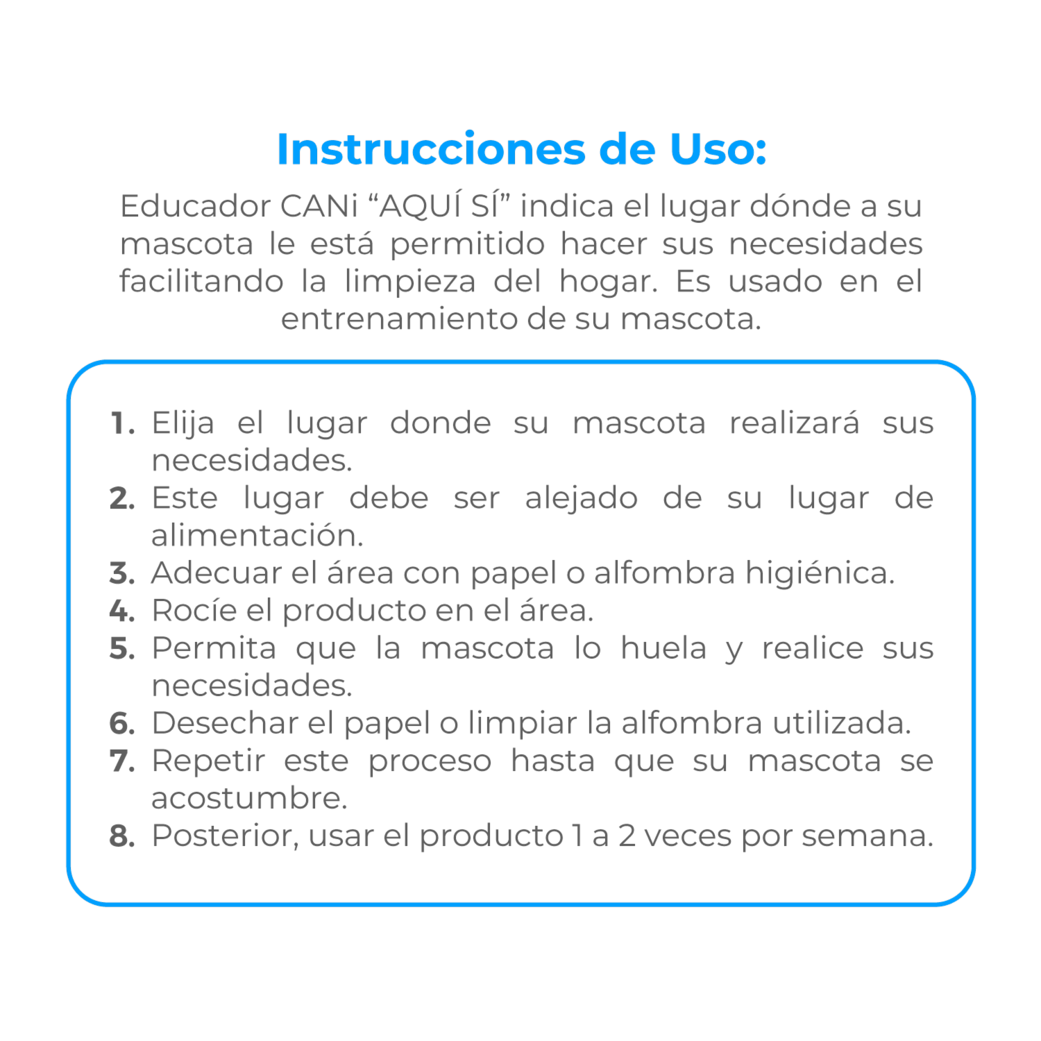 Educador Canino Aquí Sí Puede Hacer Sus Necesidades 100% Eficaz CANI 100 Ml