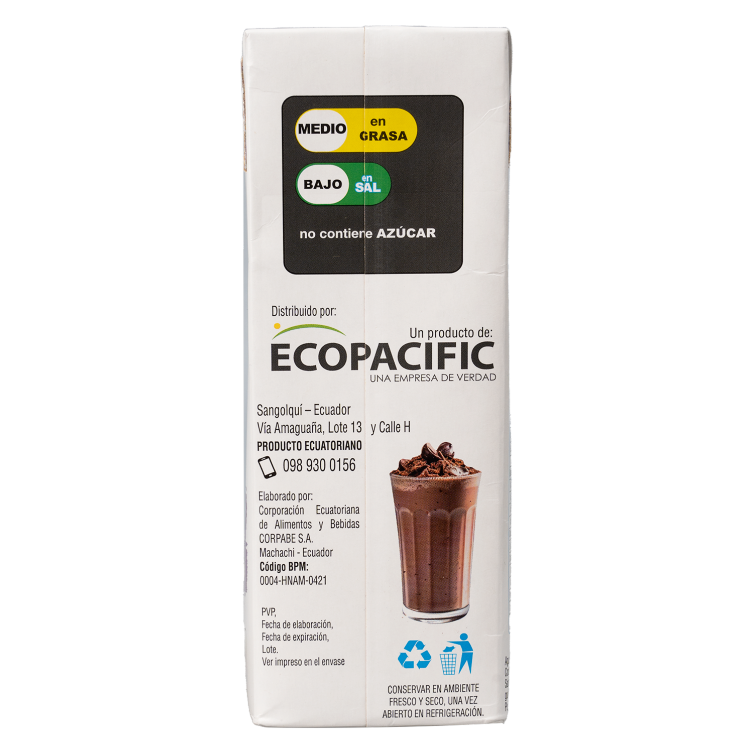 Bebida De Coco Sin Azúcar ECOLOVE 1000 Ml