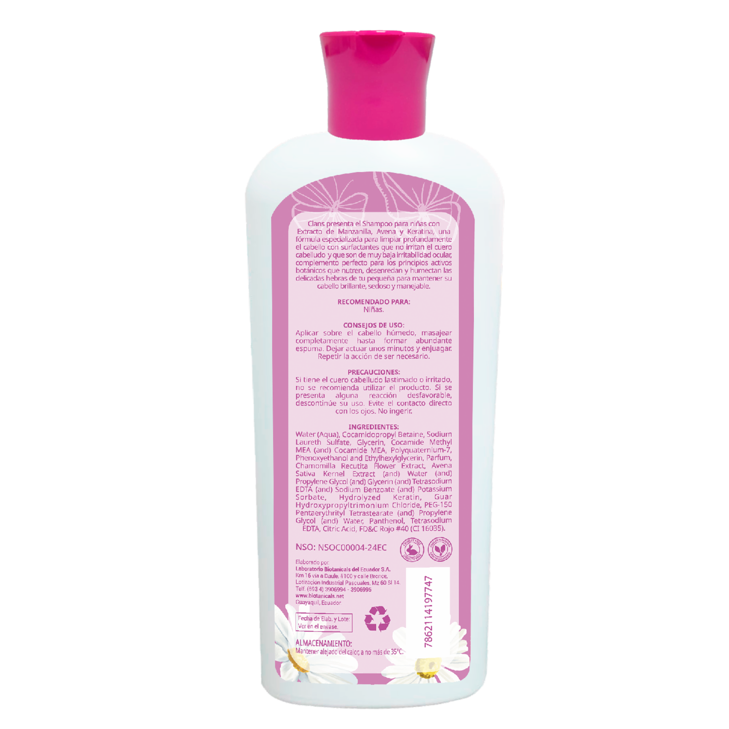 Shampoo Para Cabello Para niñas CLANS 400 Ml