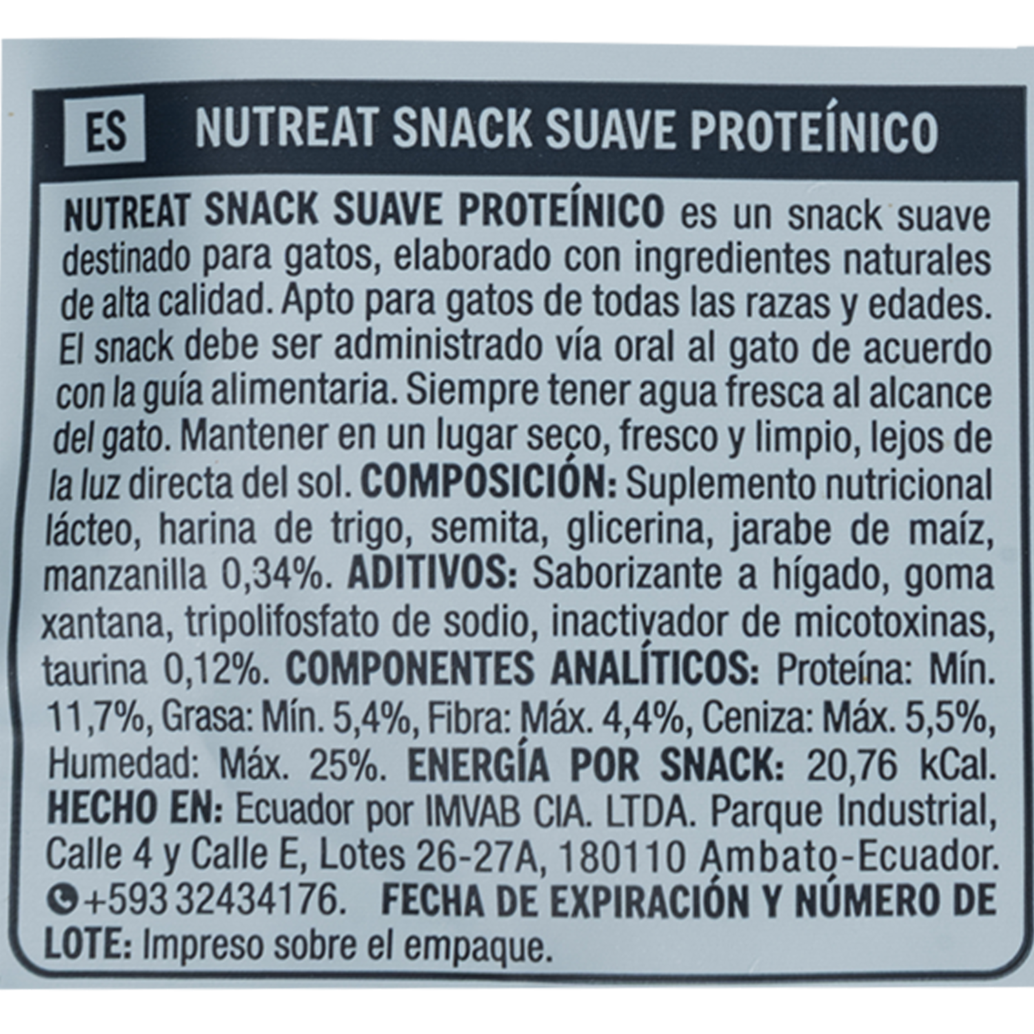 Snack Para Gatos Proteínico NUTREAT 80 G