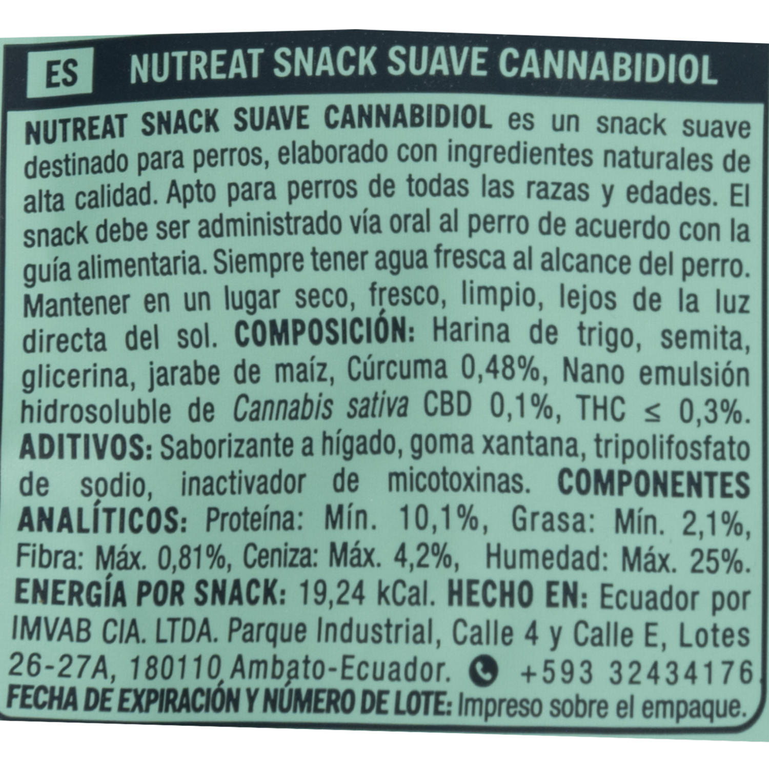 Snack Para Perros Nano CBD NUTREAT 80 G