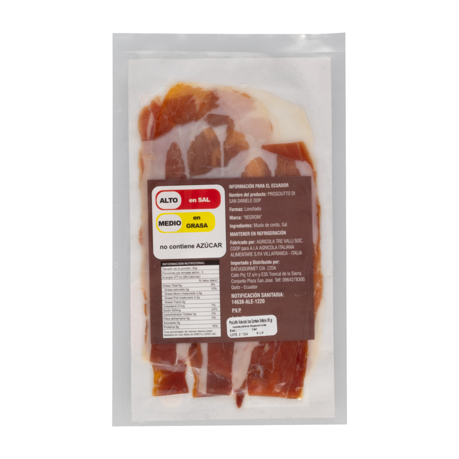 Prosciutto Di San Daniele NEGRONI 80 G