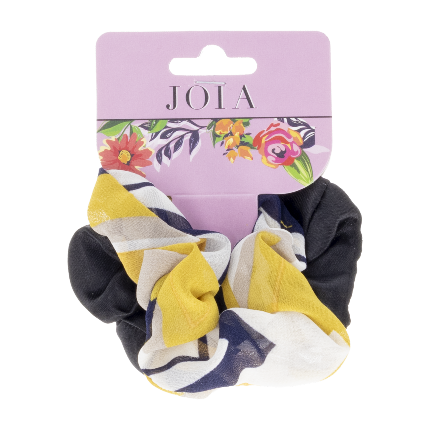 Vinchas De Cabello Tipo Chunchis Diseño Negro/Amarillo X2 JOIA Paquete
