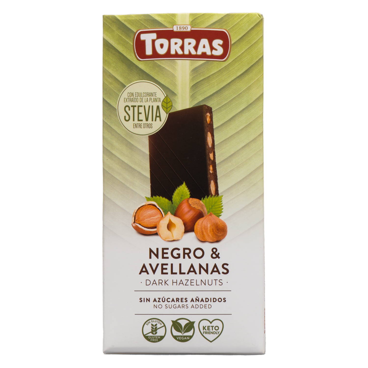 Chocolate Negro Y Avellanas Con Stevia Sin Azúcar Añadida TORRAS 125 G