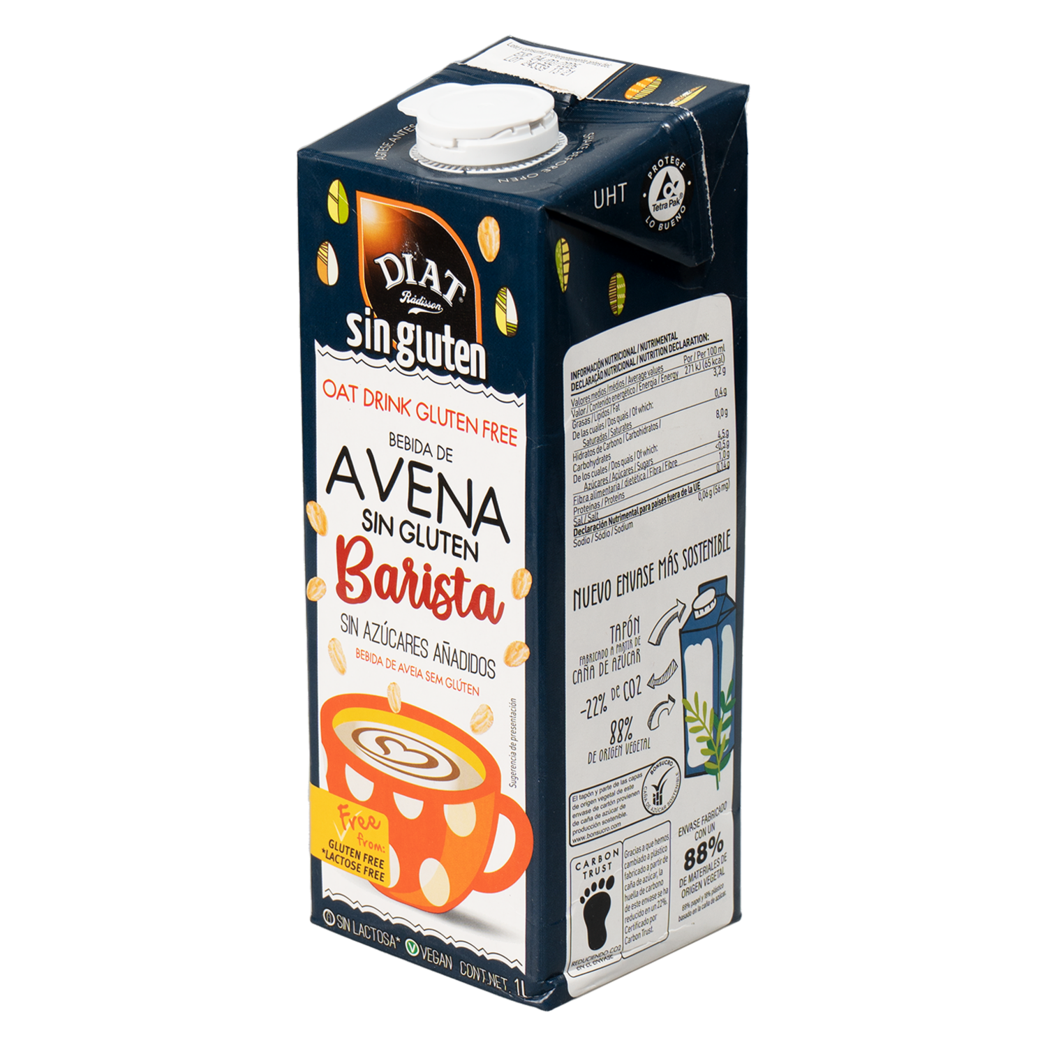 Bebida De Avena Sin Gluten Sin Azúcar DIAT 1000 Ml