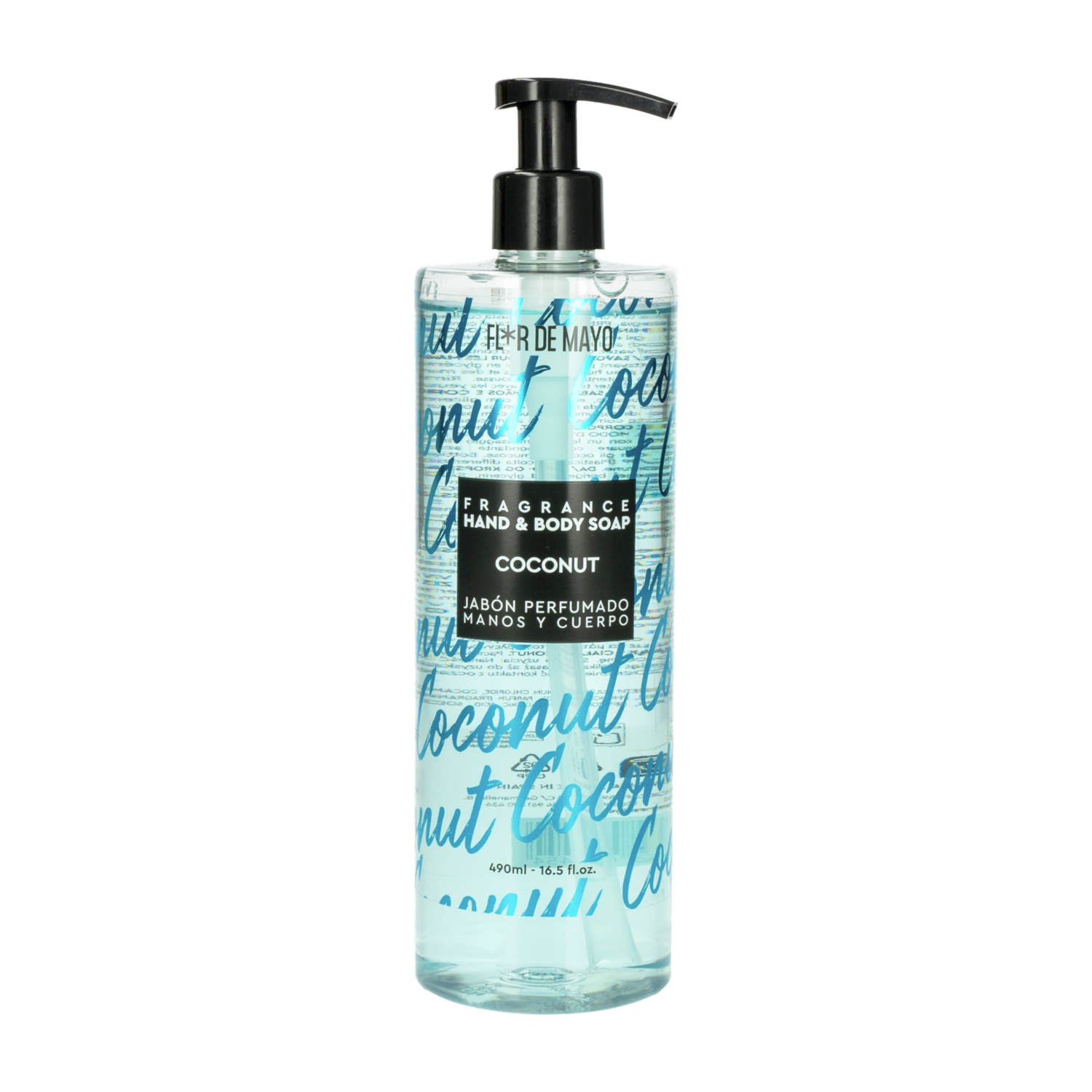 Jabón Líquido Para Manos Y Cuerpo De Coco FLOR DE MAYO 490 Ml